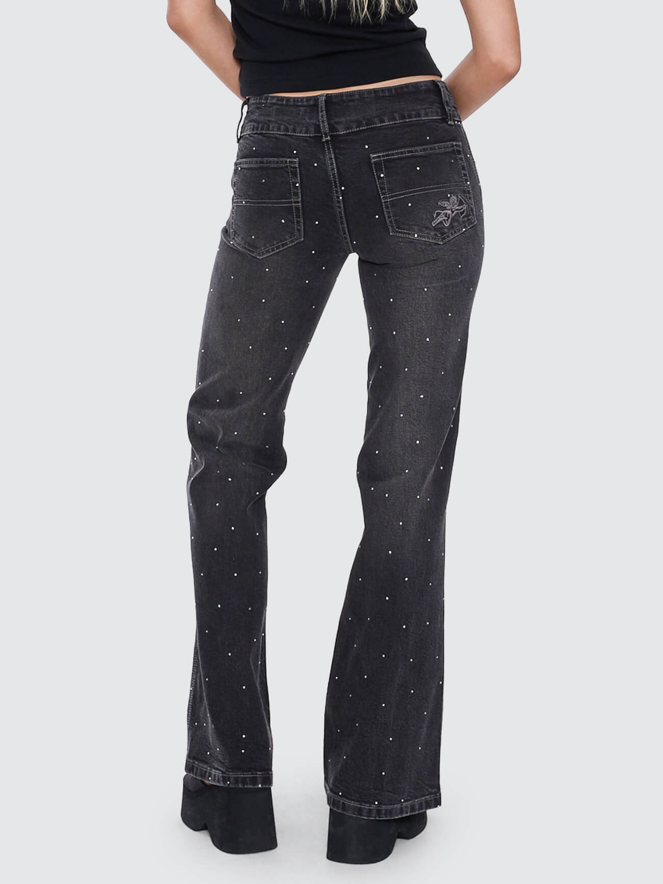 Shatter Bootcut Low Rider Jean - Black Rinse