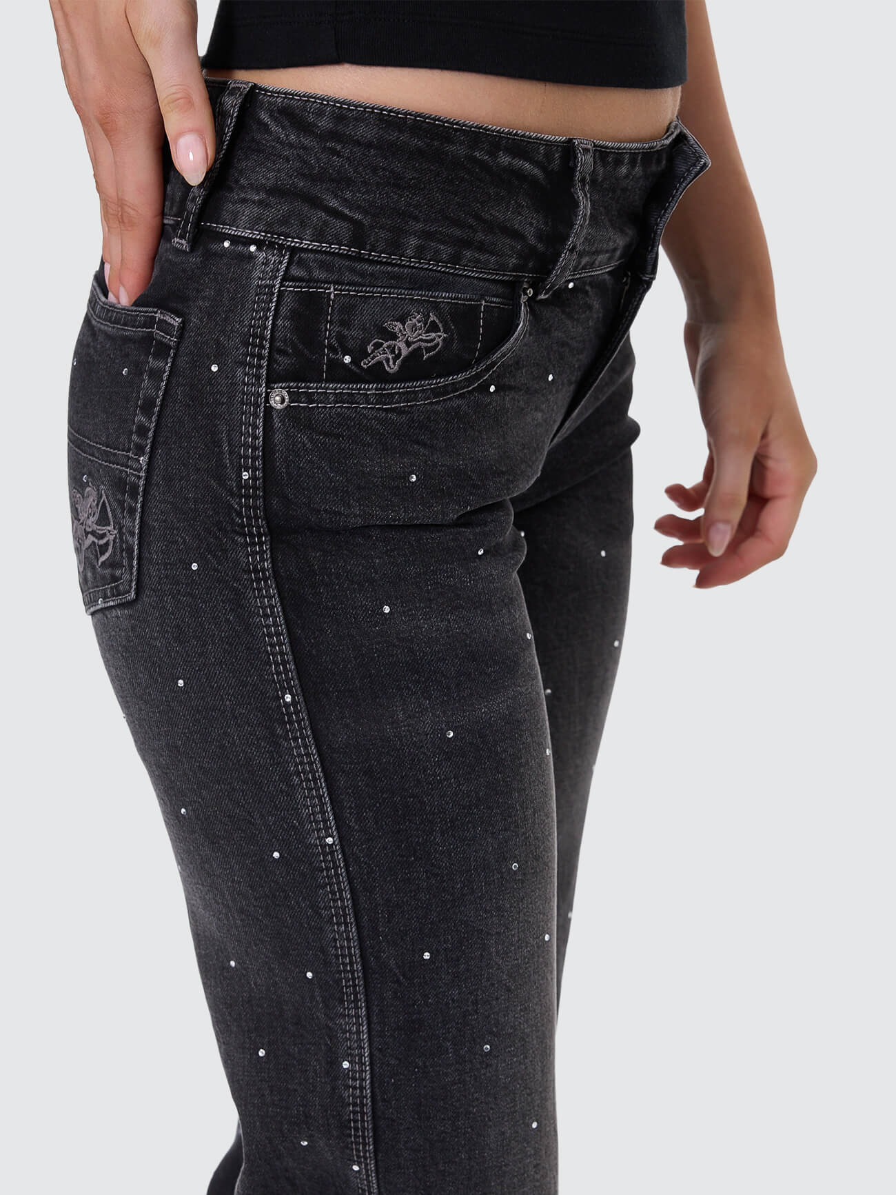 Shatter Bootcut Low Rider Jean - Black Rinse