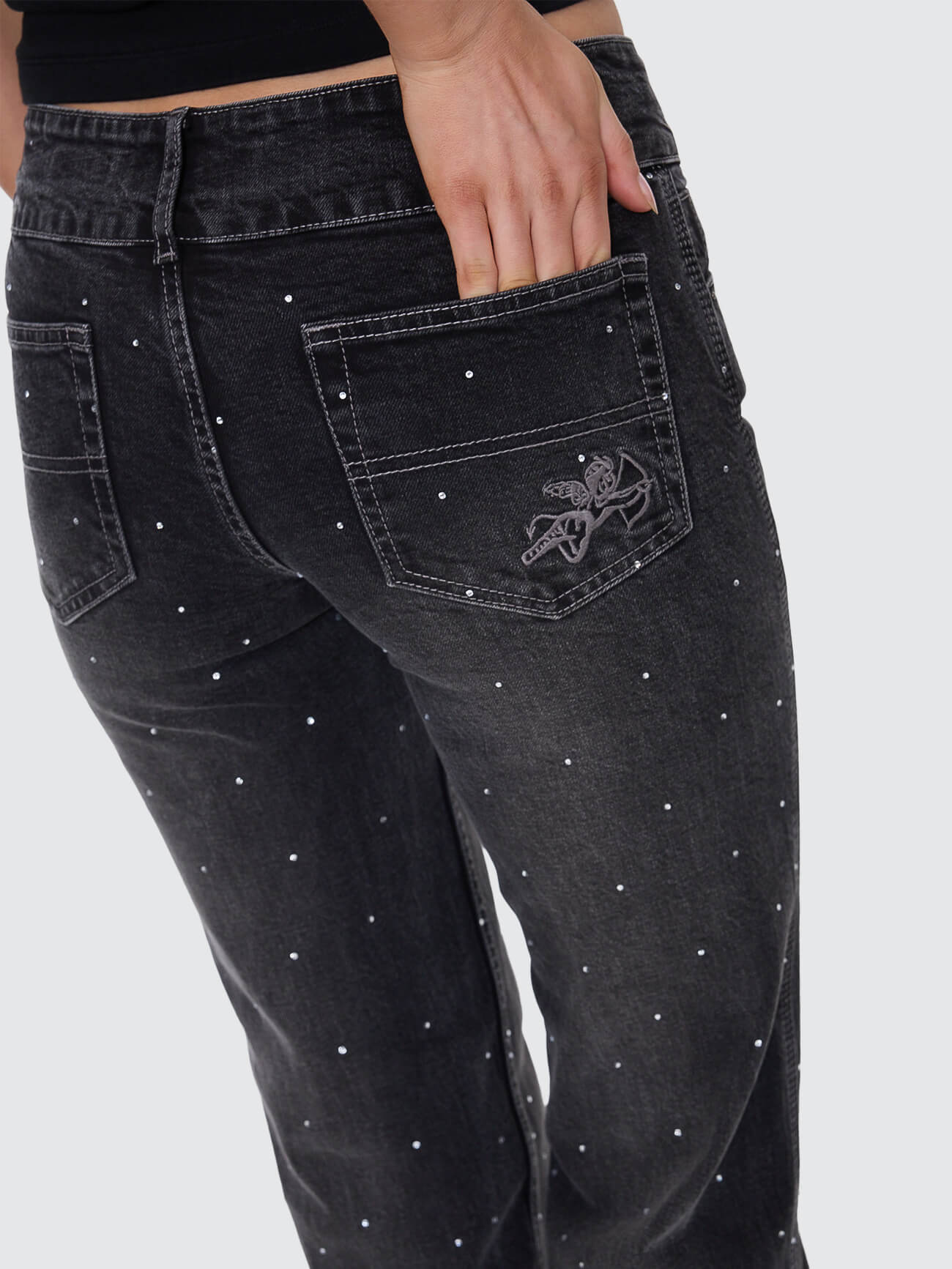 Shatter Bootcut Low Rider Jean - Black Rinse
