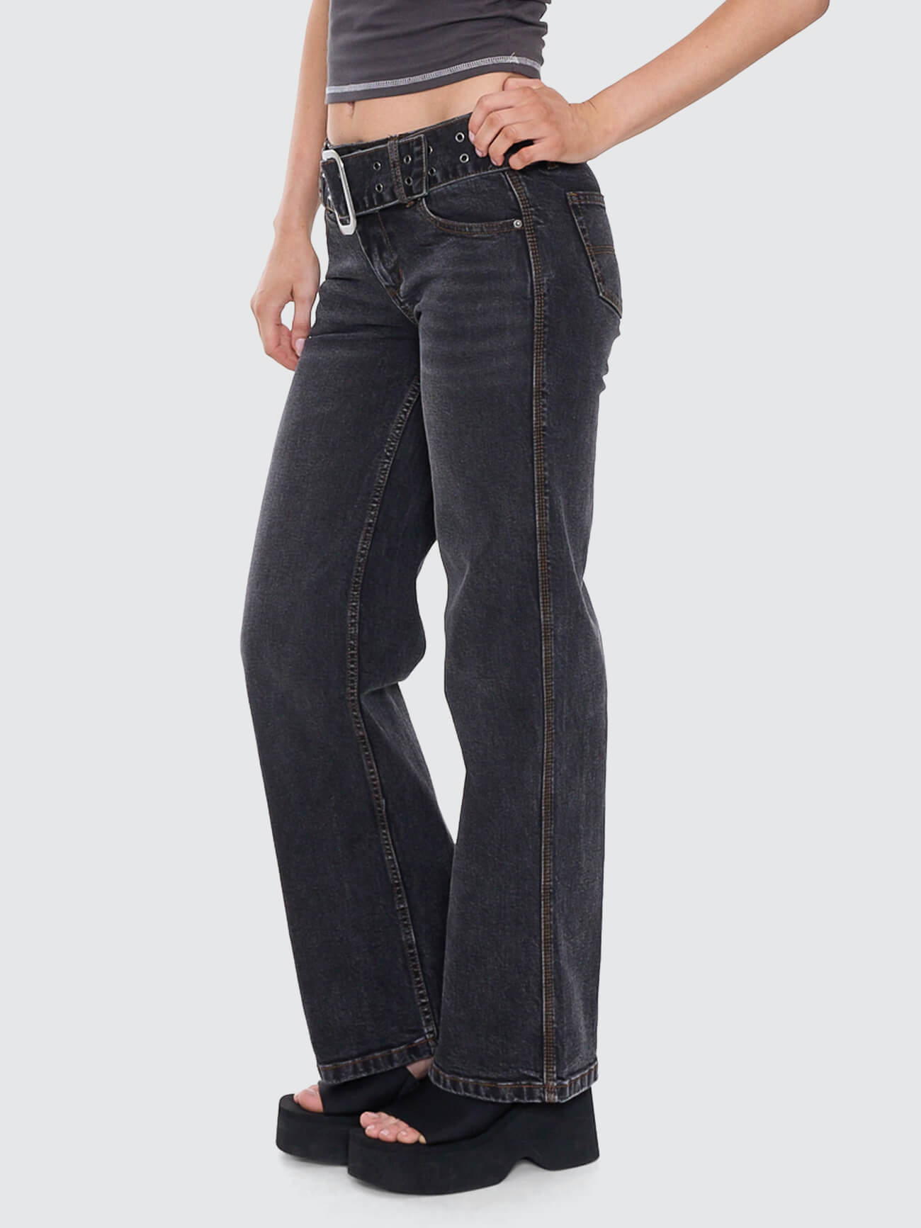 Misbehave Low Rider Jean - Black Rinse