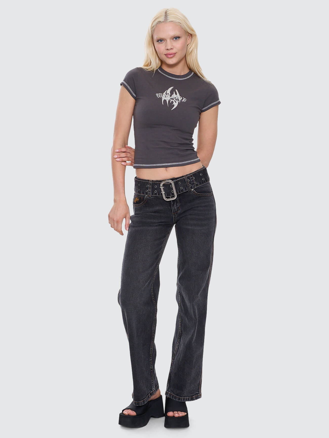 Misbehave Low Rider Jean - Black Rinse