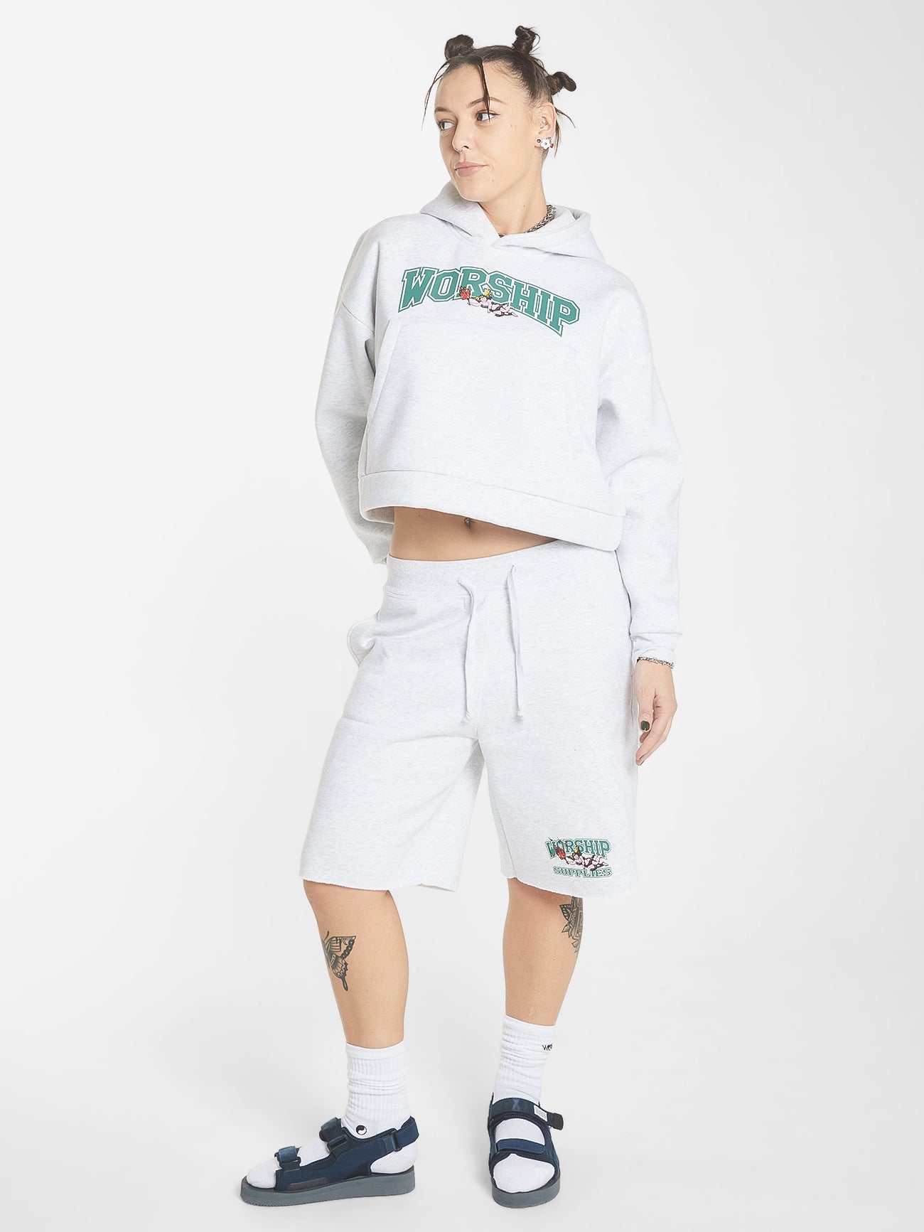 Burn It All Fleece Short - Snow Marle
