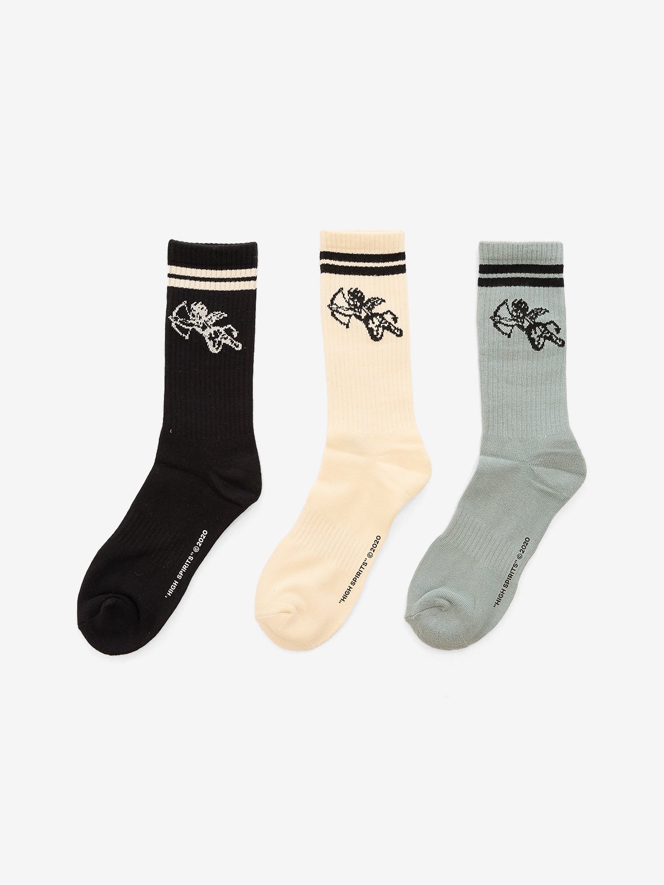 Cherub 3 Pack Socks - Mineral - Black - Bone