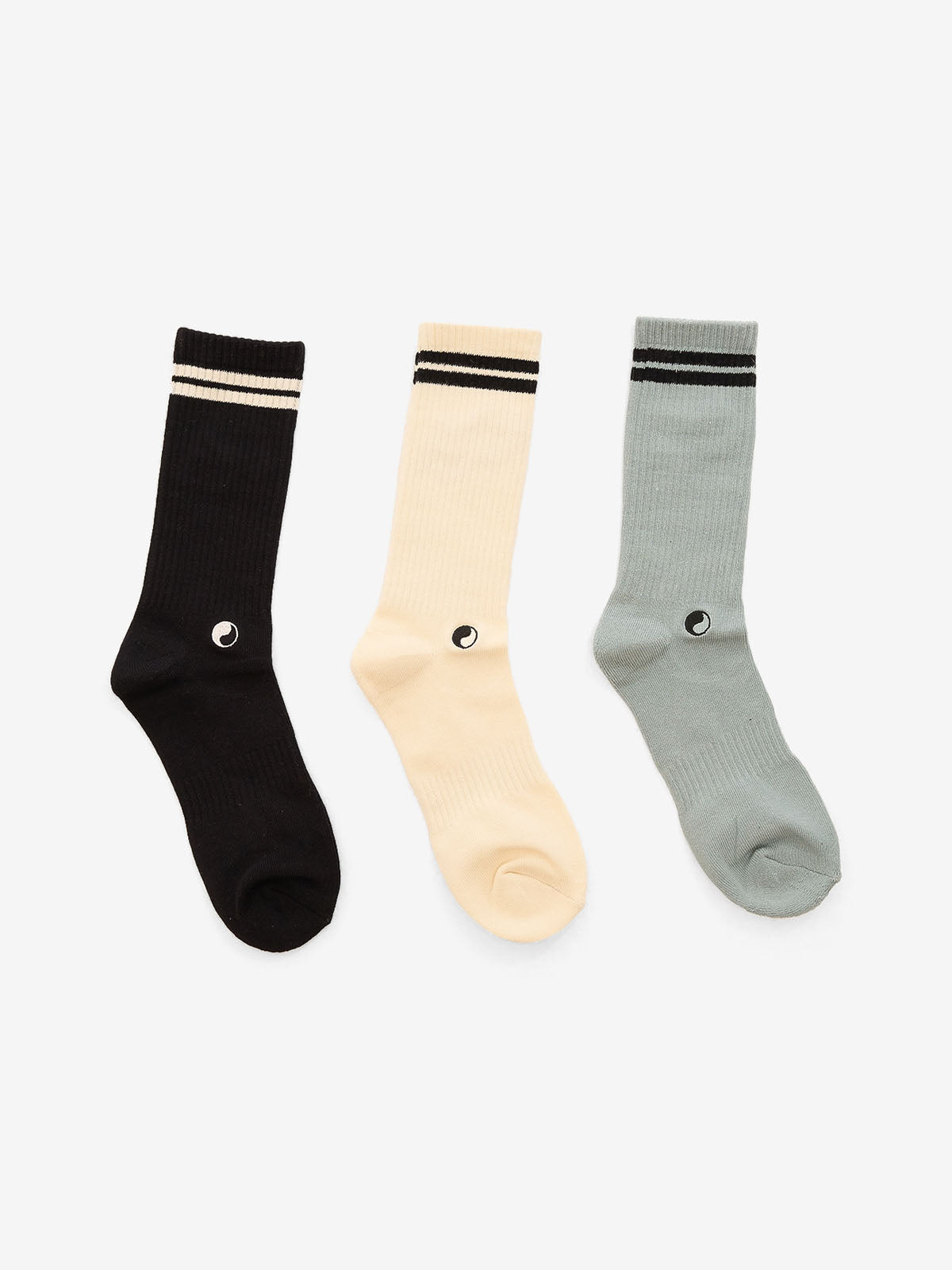 Cherub 3 Pack Socks - Mineral - Black - Bone