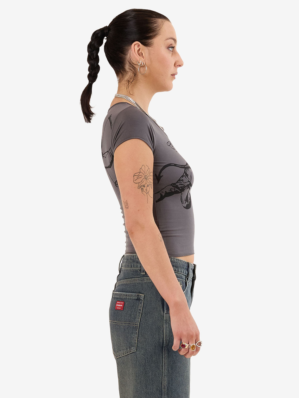 Cherub Cap Sleeve Top - Worn Black