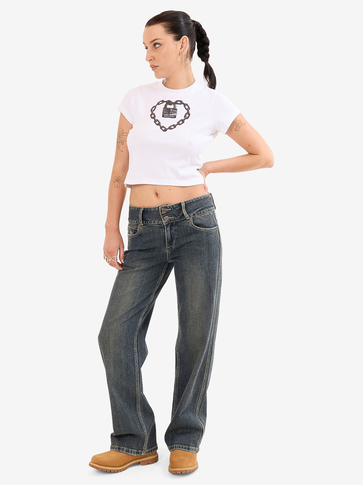 Heavy Heart Teeny Tee - White