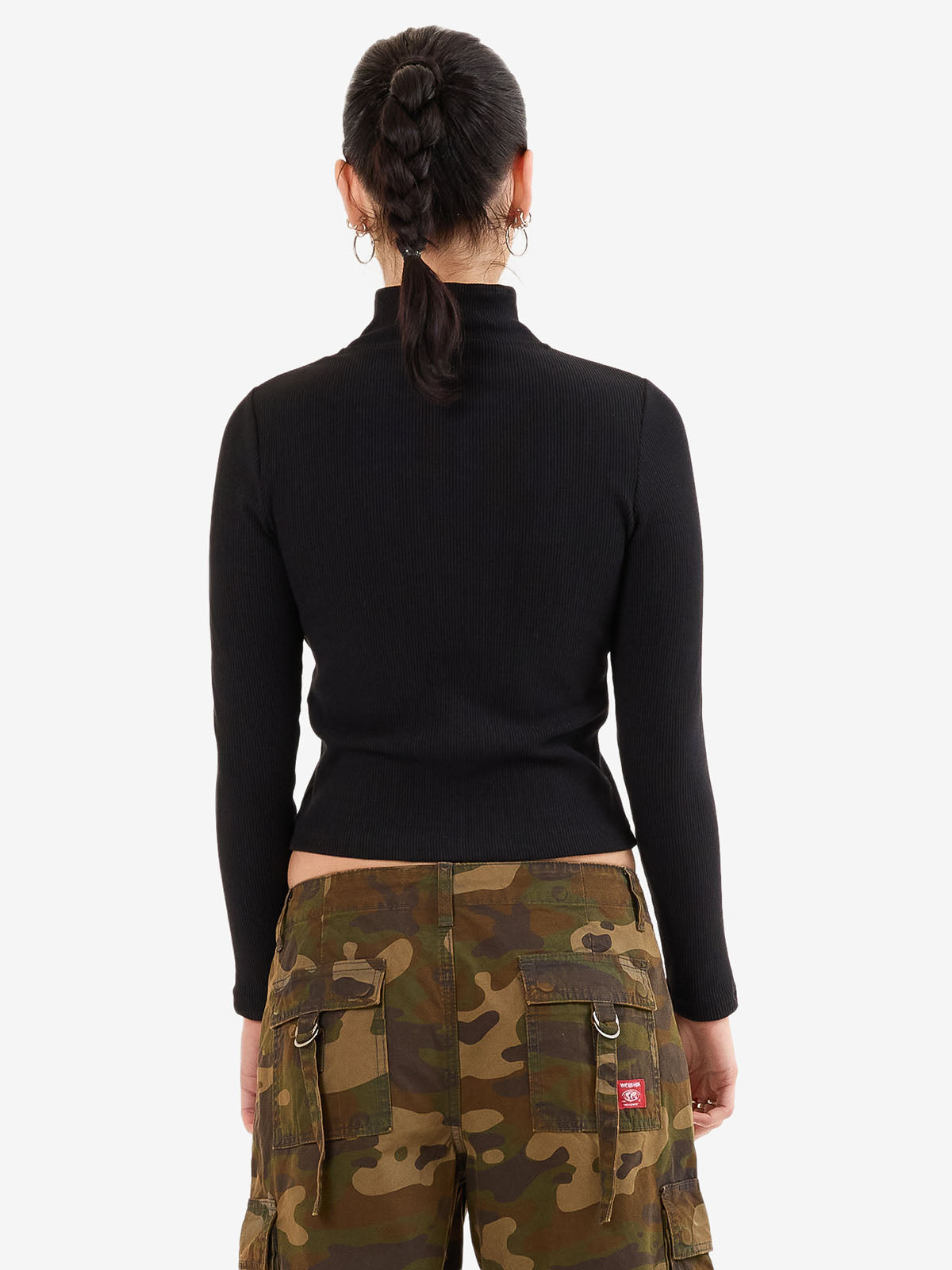 Who Me? Zip Front Top - Black