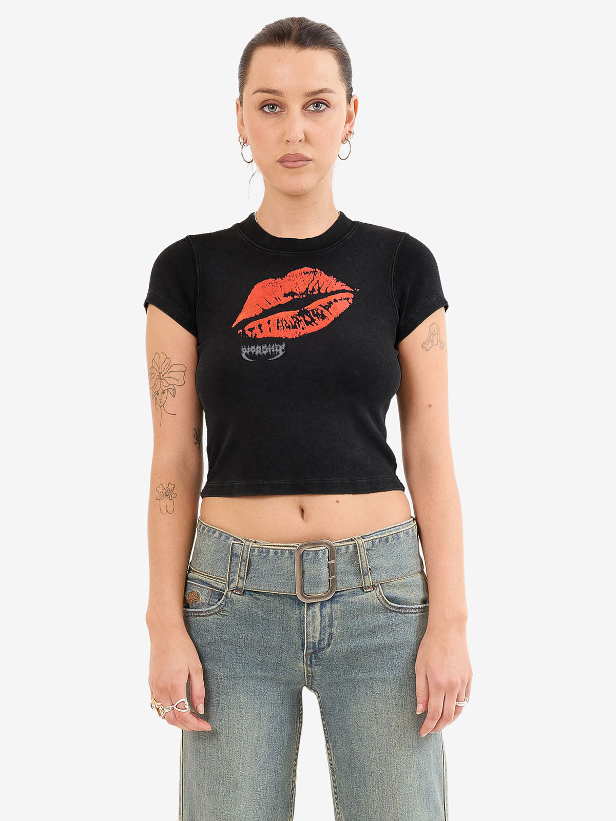 Kiss Me Teeny Tee - Black