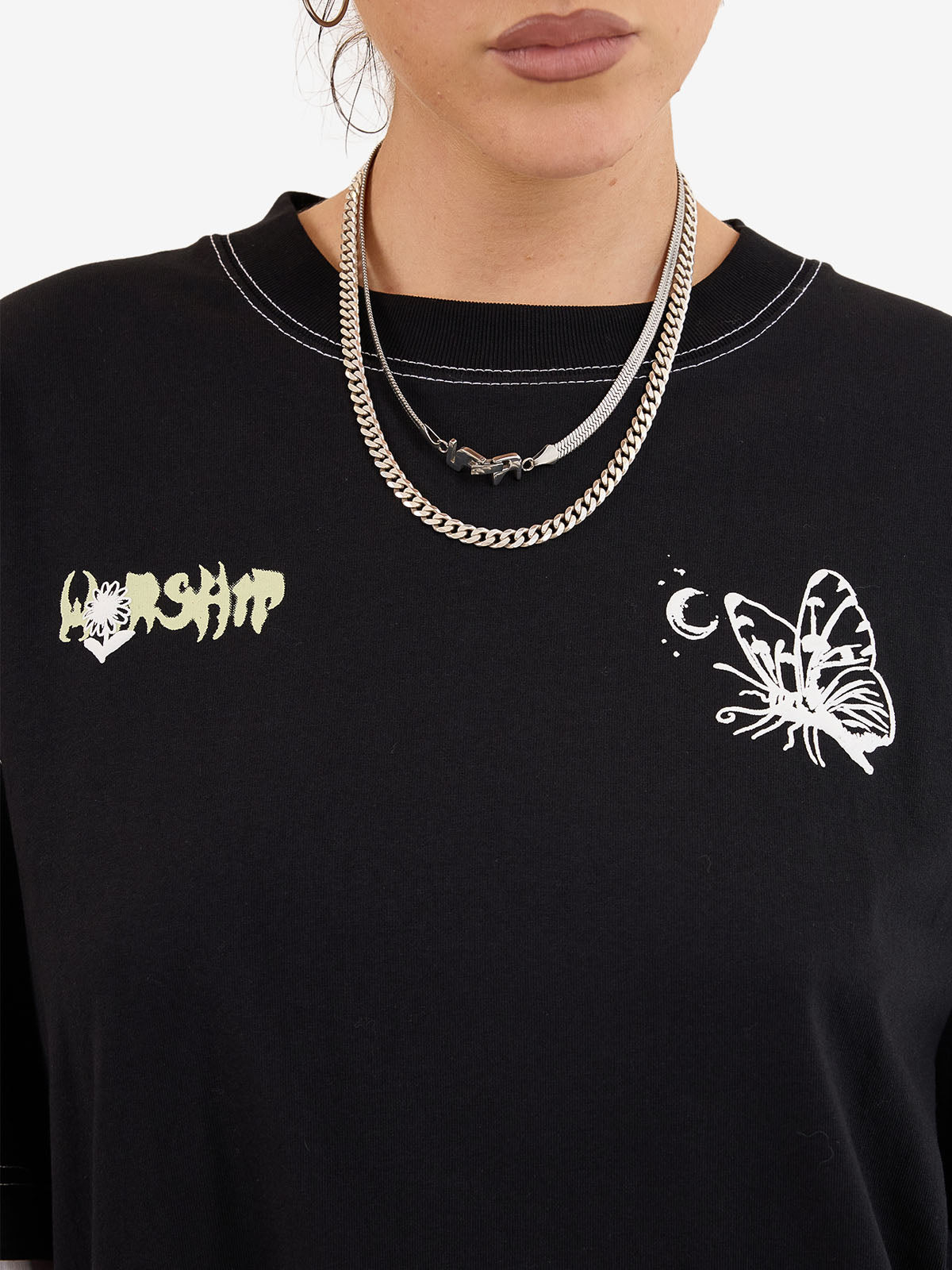 Never Assume Oversize Double Sleeve Tee - Black