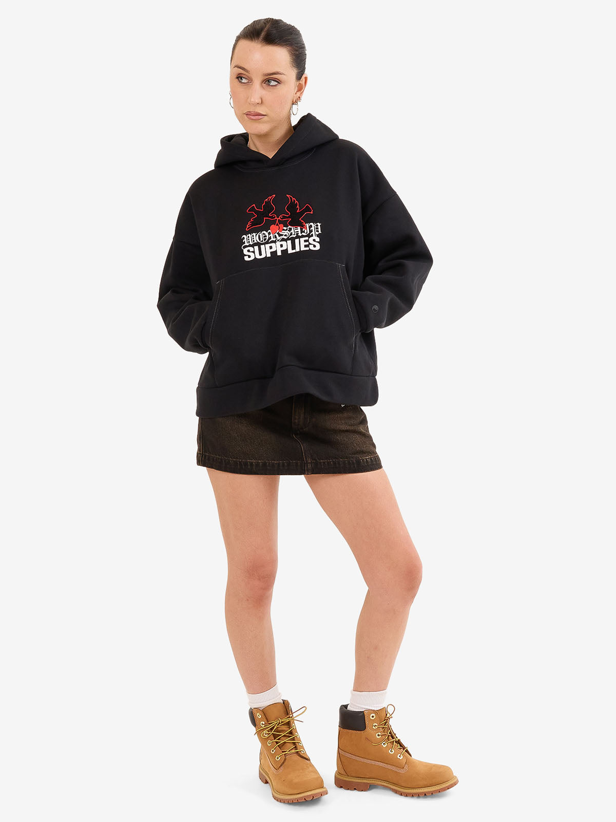 Love Birds Box Fit Hood - Black