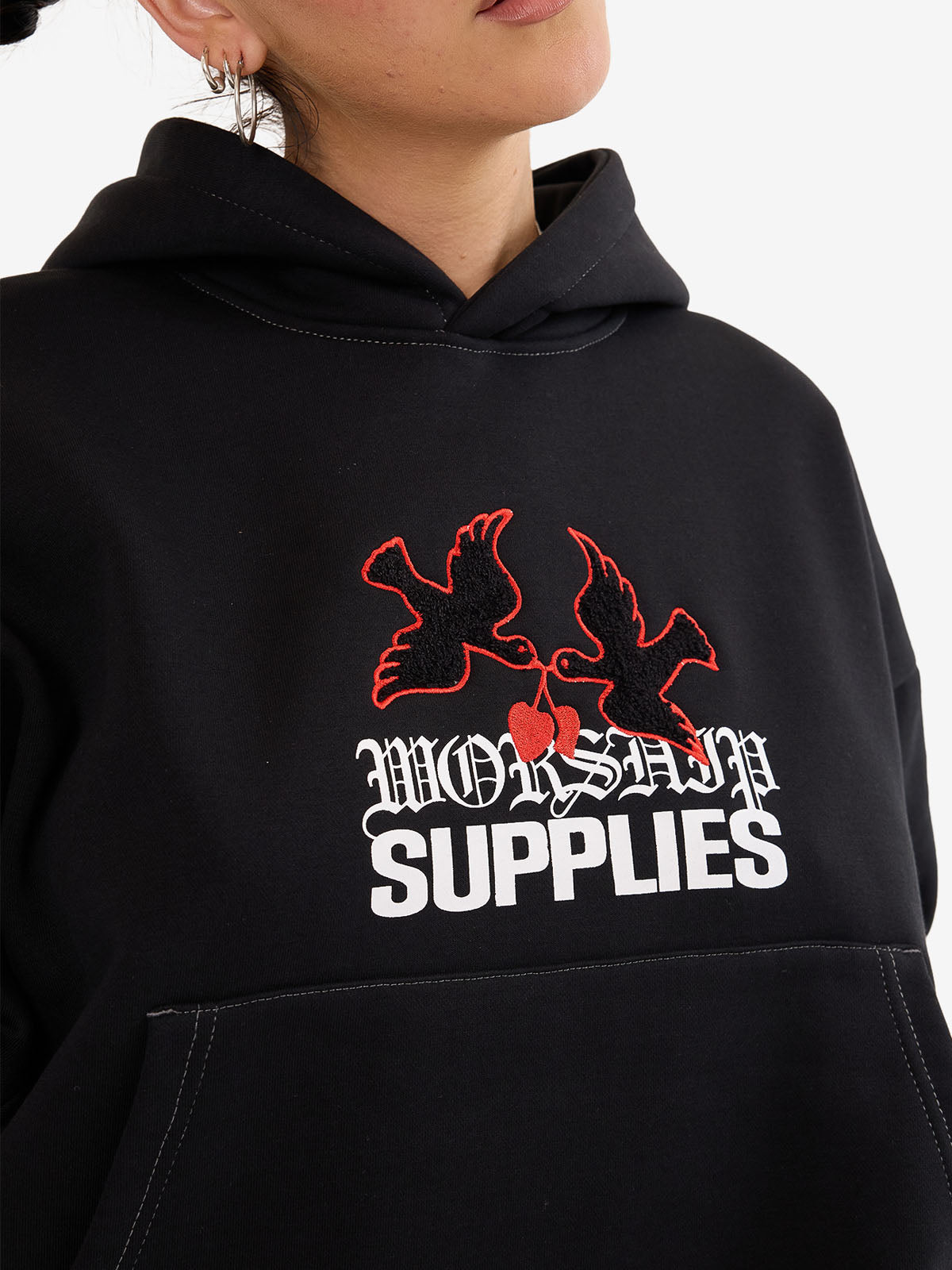 Love Birds Box Fit Hood - Black
