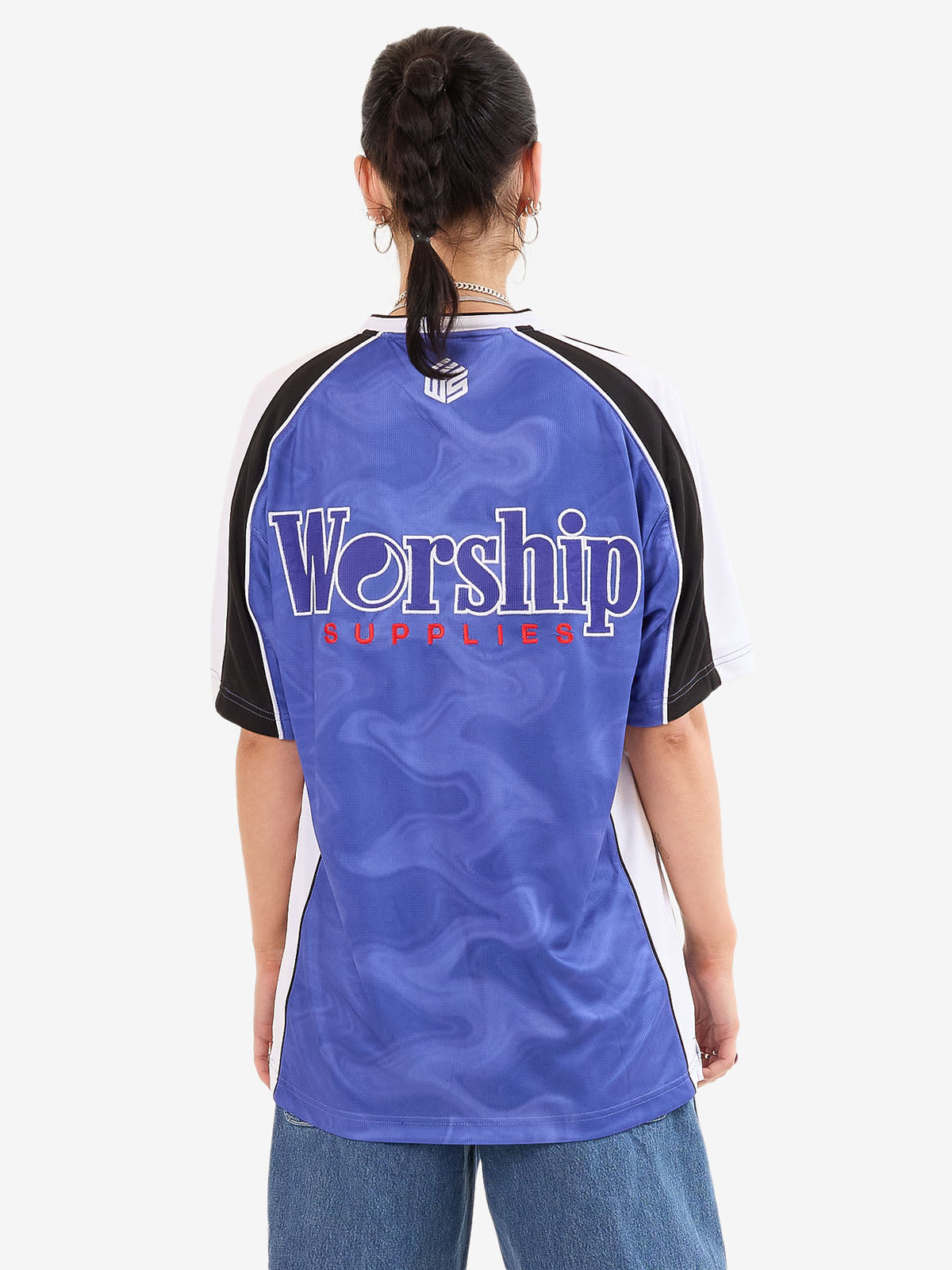 Smoko V Neck Football Jersey - Cobalt