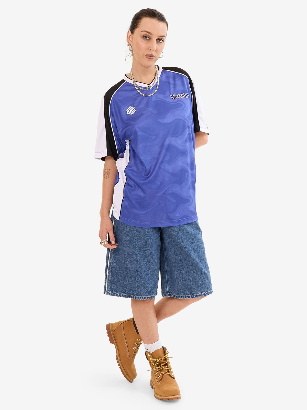 Smoko V Neck Football Jersey - Cobalt
