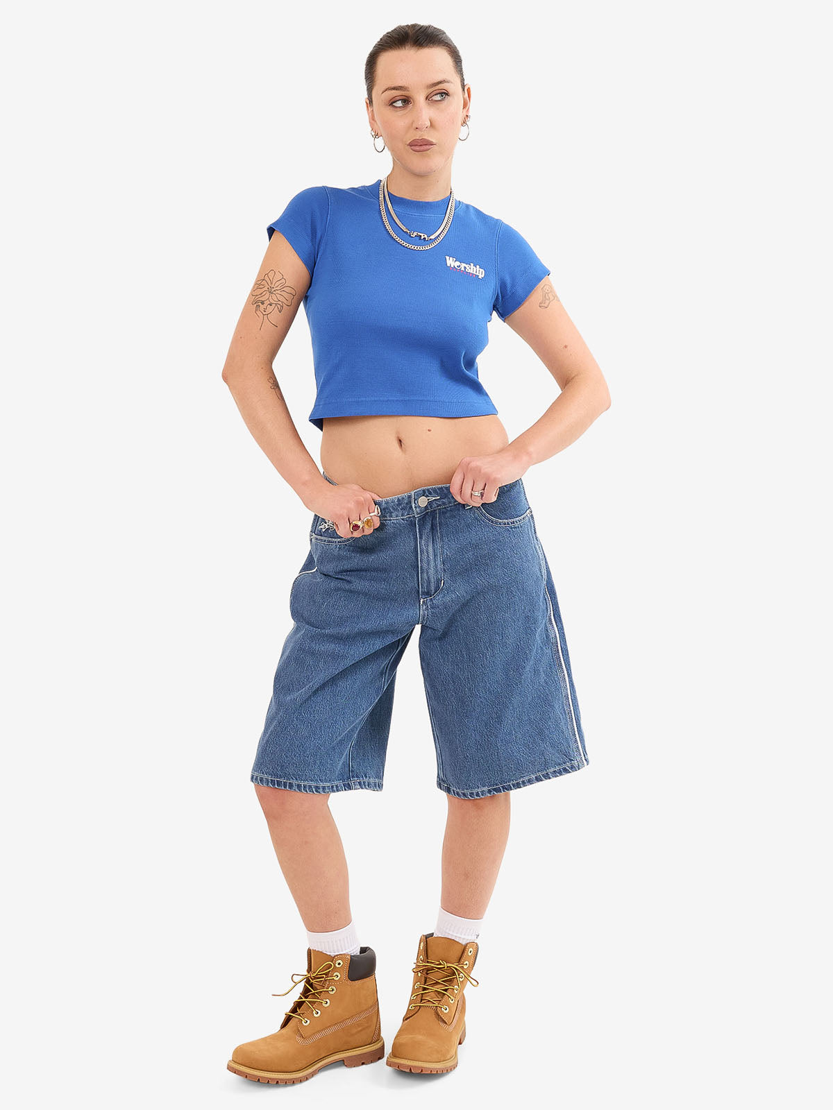 Kick Off Big Baggy Short - Steady Mid Blue