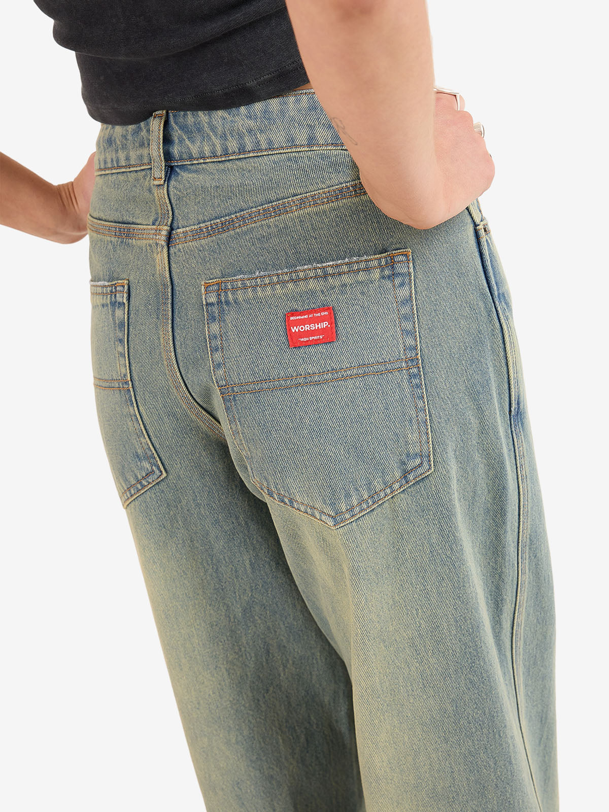 Worship Sloucher Jean - Hazard Blue