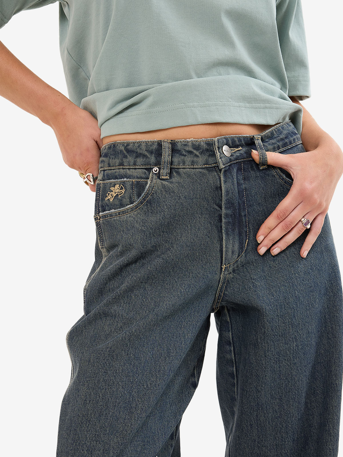 Worship Sloucher Jean - Blasted Blue