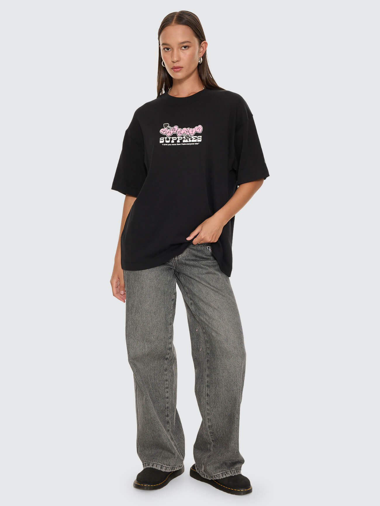 Tainted Love Oversized Fit Tee - Black 4