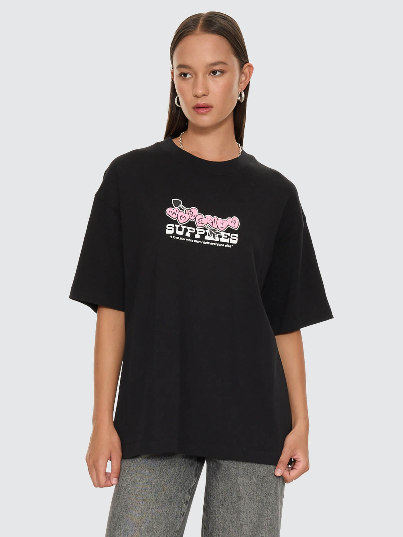 Tainted Love Oversized Fit Tee - Black 4