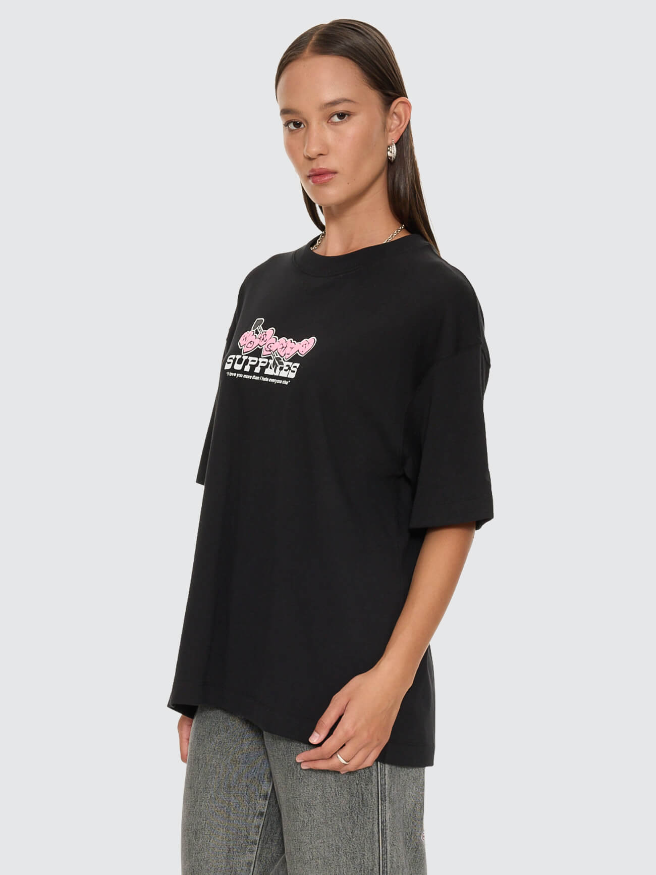 Tainted Love Oversized Fit Tee - Black 4