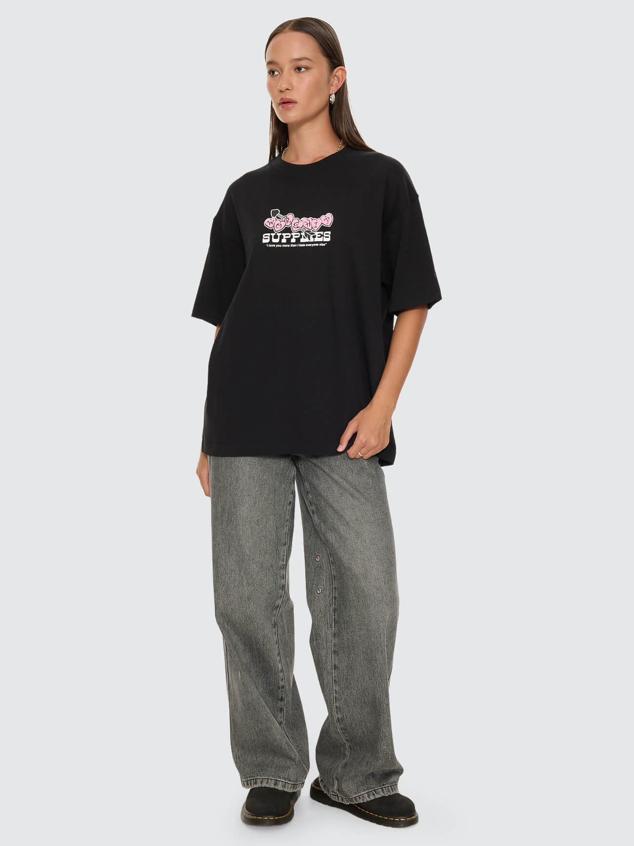 Tainted Love Oversized Fit Tee - Black 4