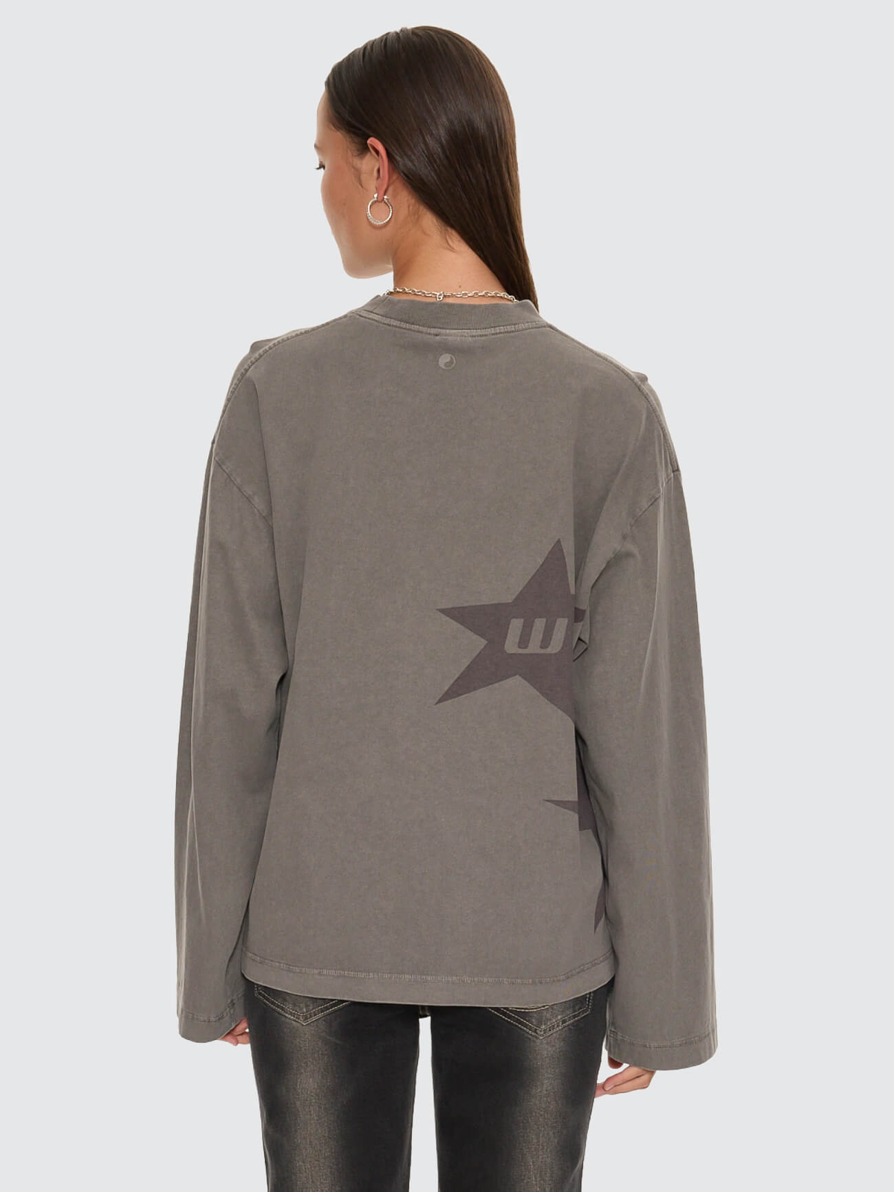 Spacer Oversized Long Sleeve Tee - Steel Grey 4