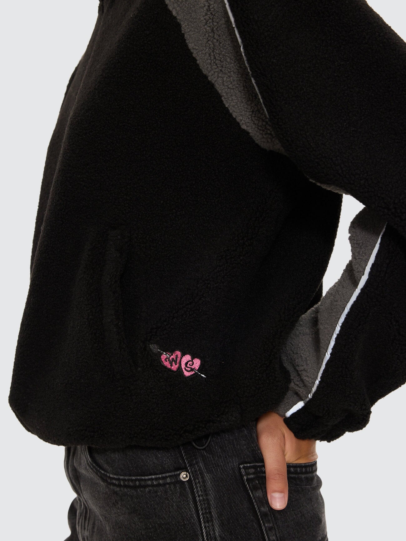 Tainted Quarter Zip Sherpa Fleece - Black 4