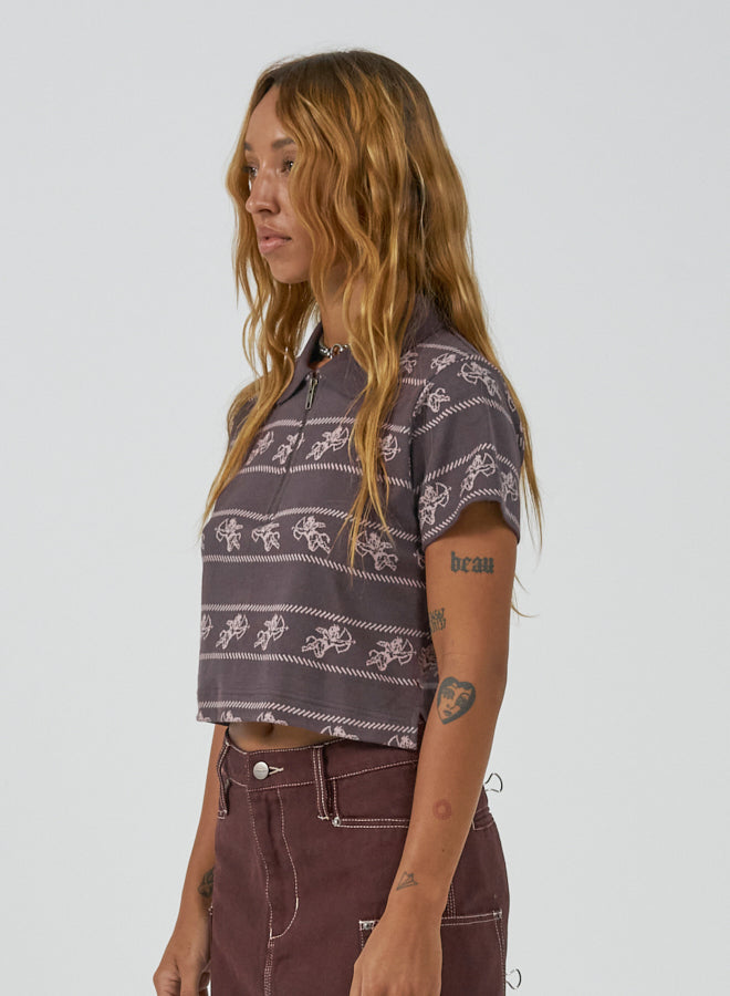 Cherub Jacquard Stripe Polo - Fudge
