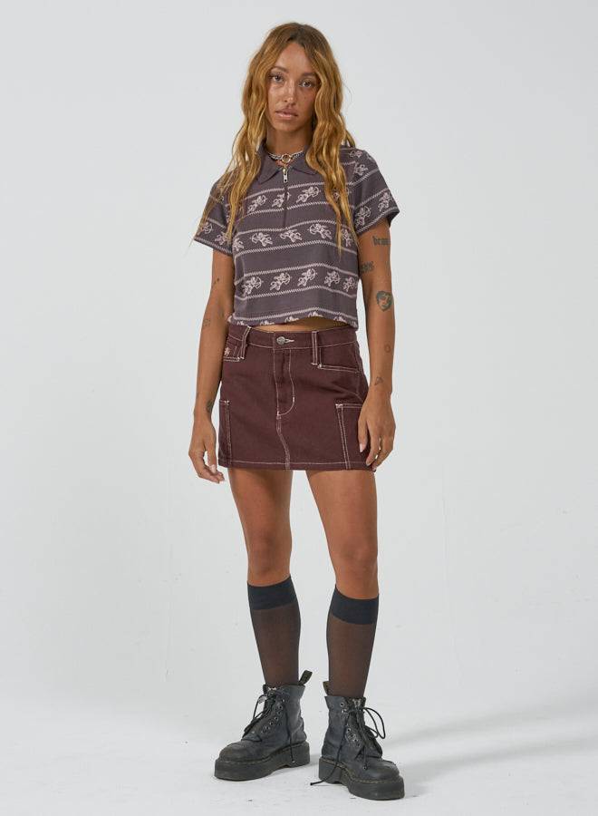 Cherub Jacquard Stripe Polo - Fudge