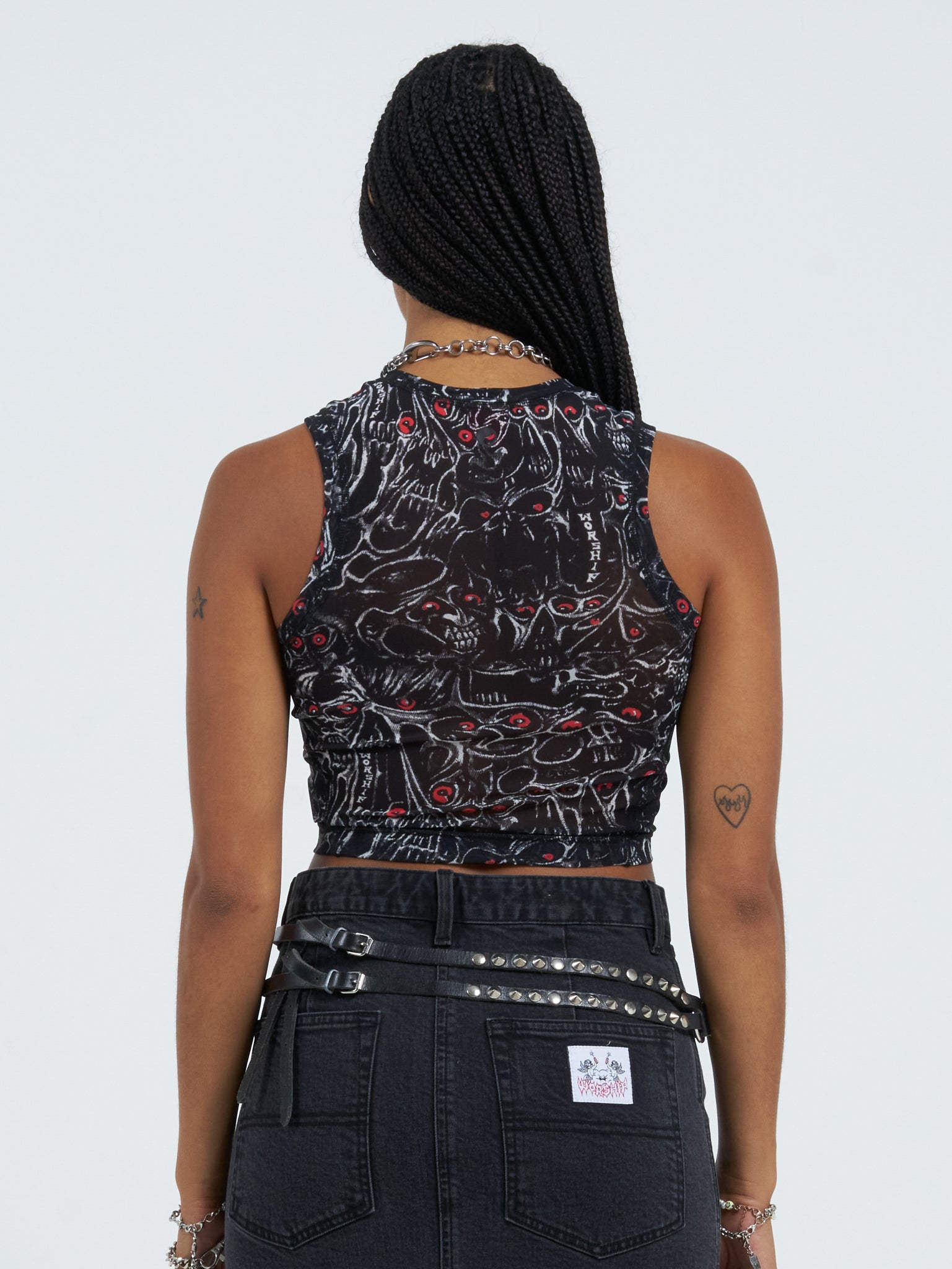 Screamer Mesh Tank Top - Worn Black