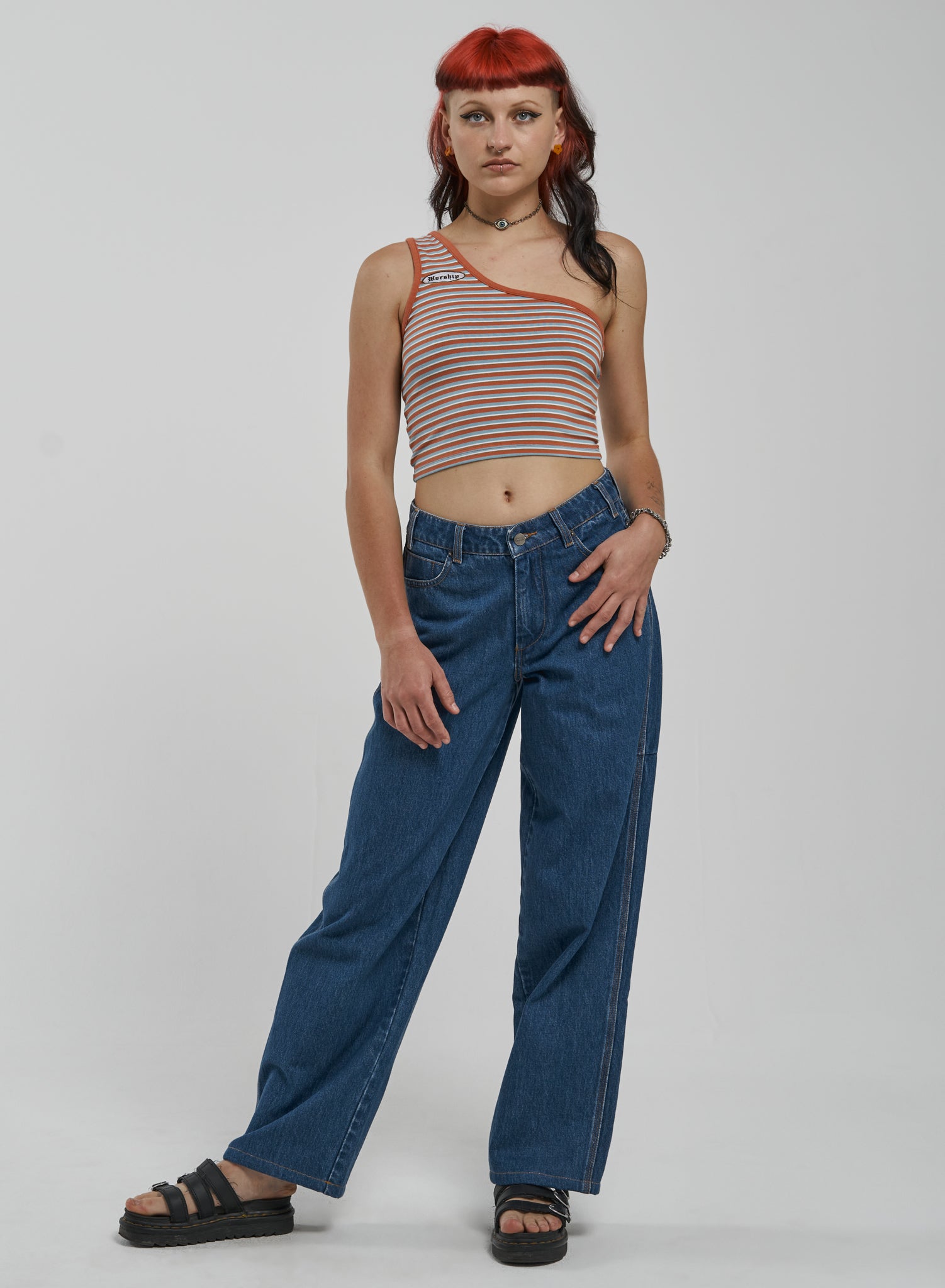 Teenage Dirtbag One Shoulder Top - Agent Orange