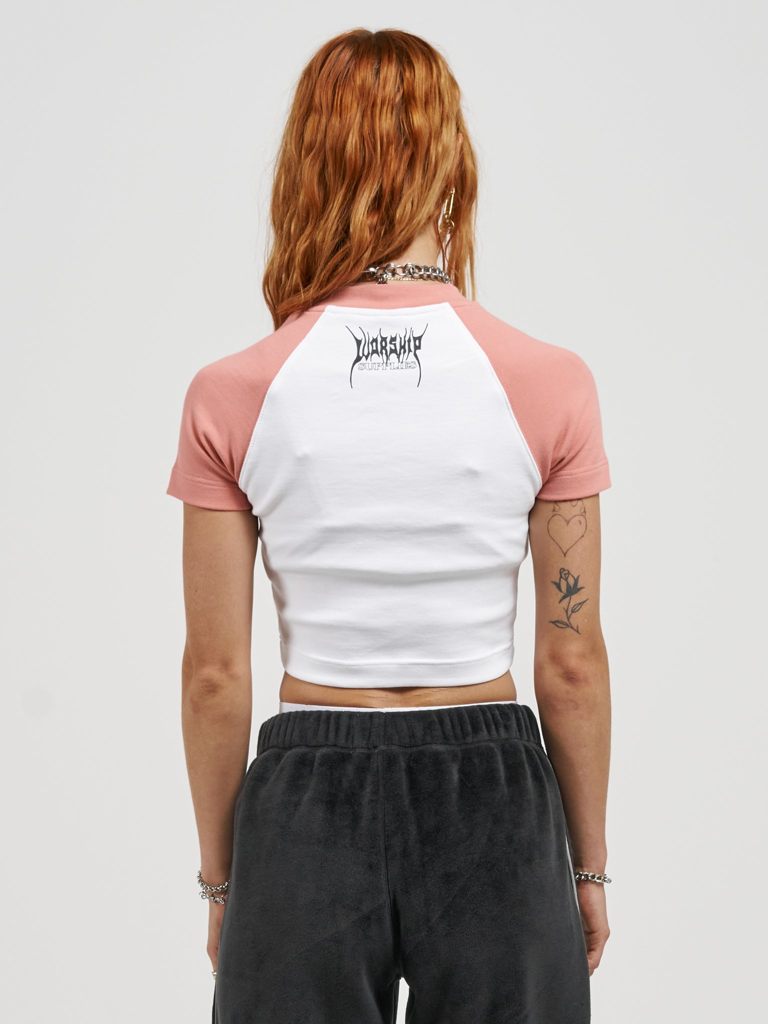 Kitty Kitty Raglan Micro Tee - Peach Blossom