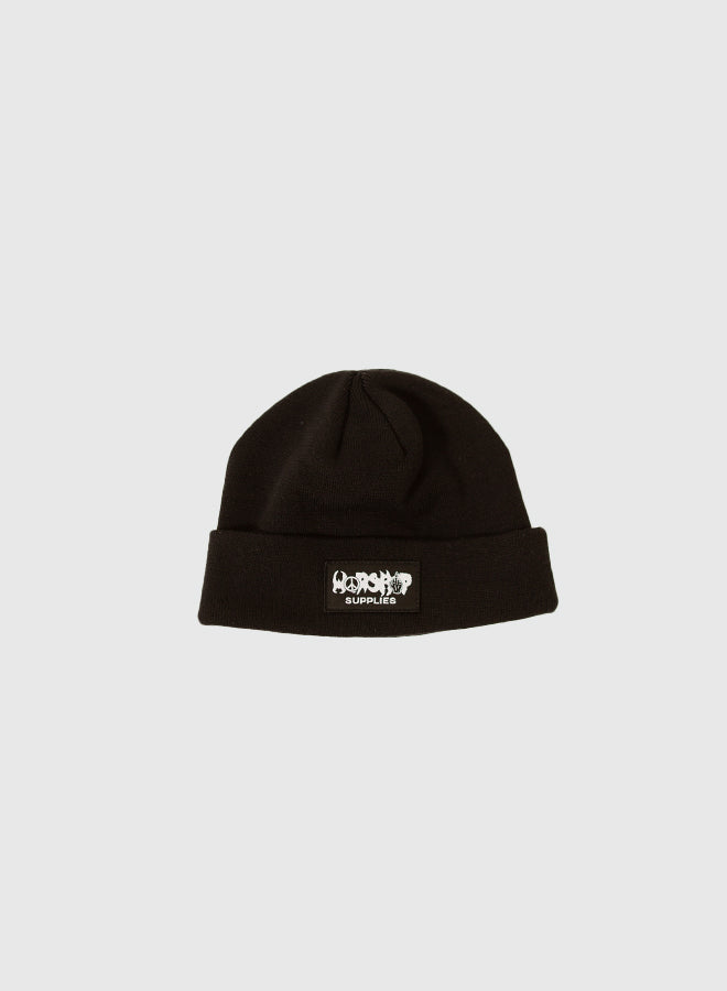 Black Supreme Beanie Hat