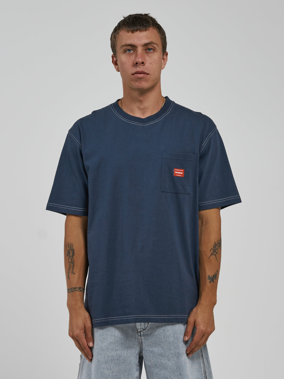 Service Tee - Petrol Blue