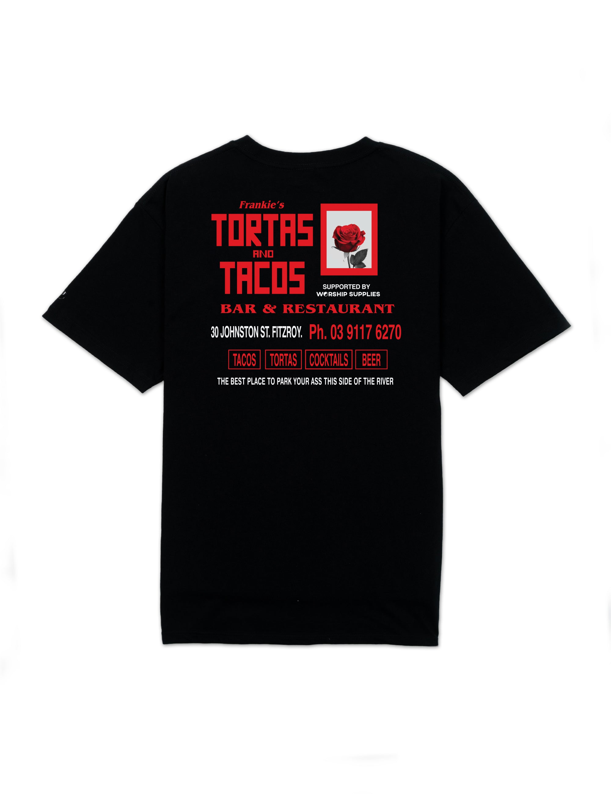 Worship Frankies Tortas And Tacos Tee – Black