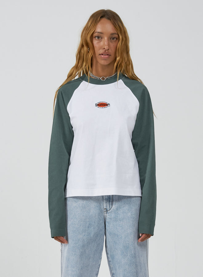 Choices LS Raglan Tee Hunter Green Worship Supplies