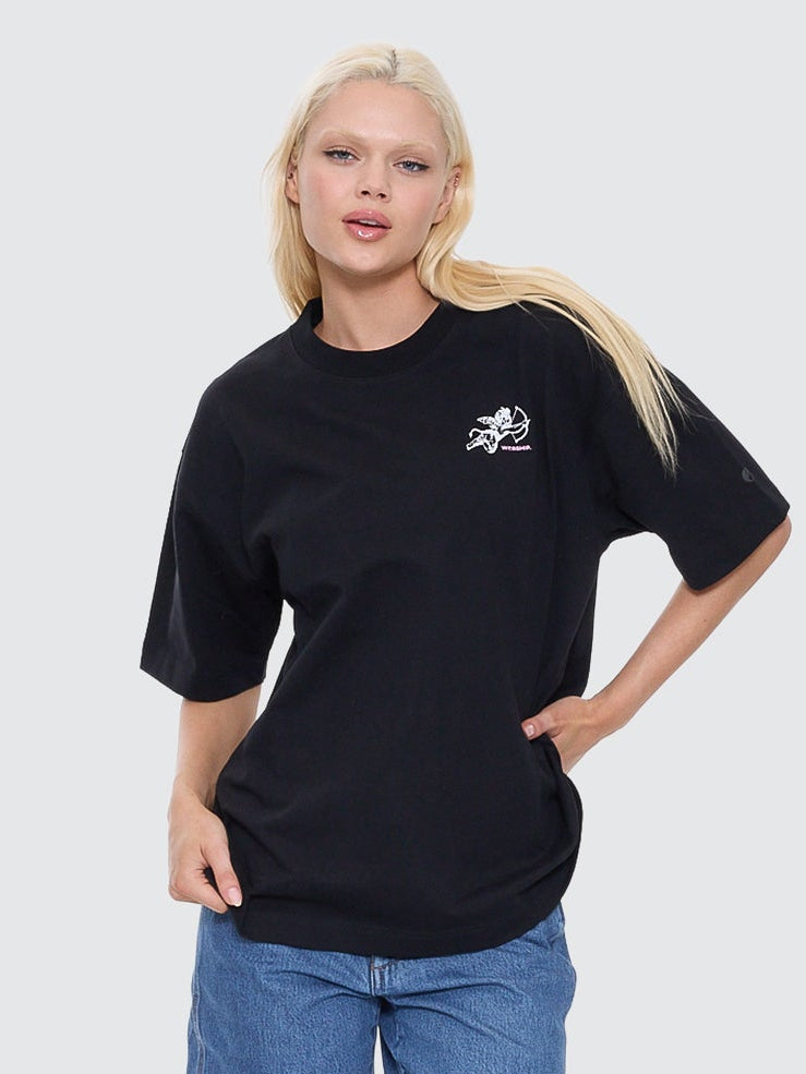 Cherub Oversized Fit Tee - Black