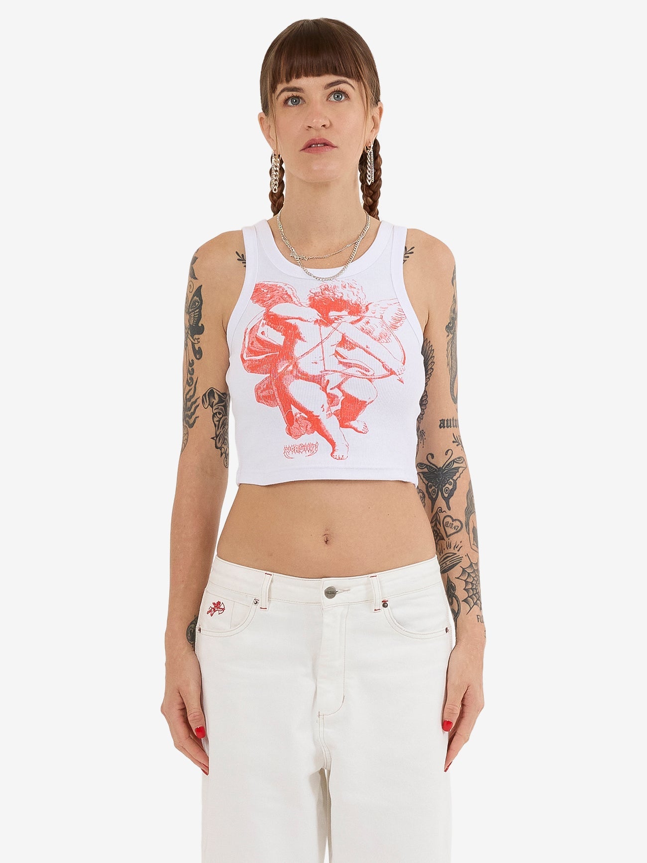Long Shot Curve Tank - White