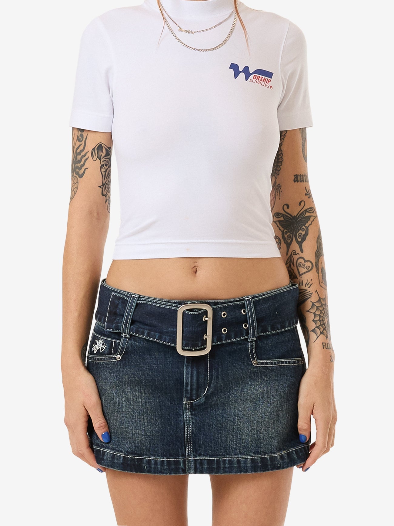 Misbehave Micro Skirt - Dirty Midnight Blue