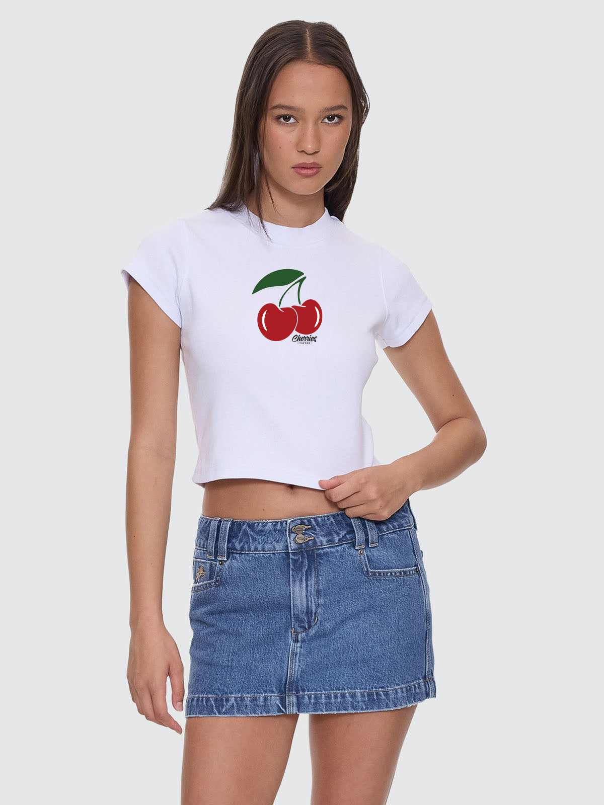 Cherries Tattoo Teeny Tee - White
