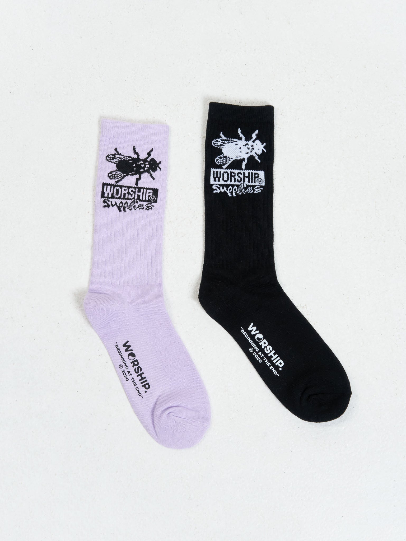 Time Flys Socks 2 Pack - Lavender - Black