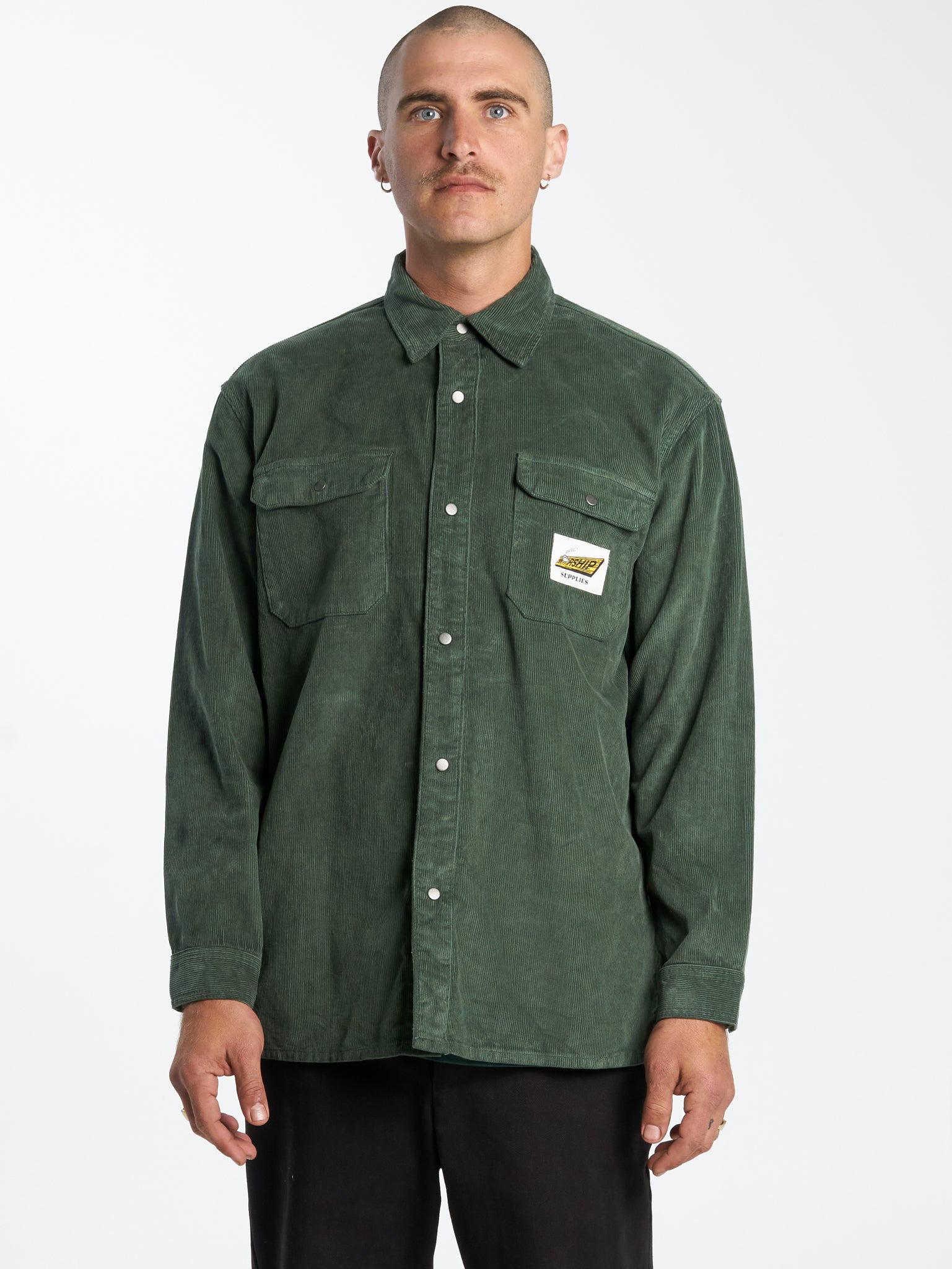 Sawn Off Long Sleeve Work Shirt - Pine Needle