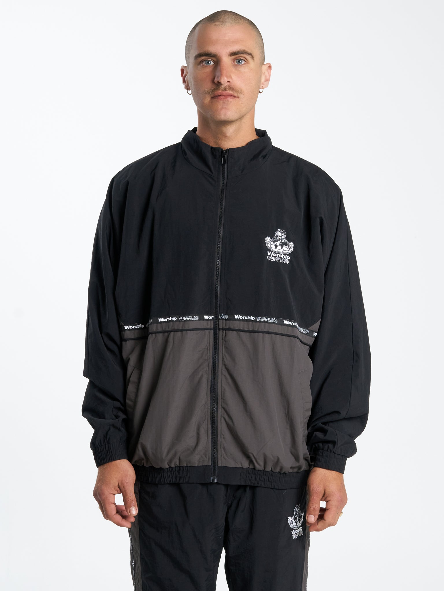Win Win Nylon Track Jacket - Black
