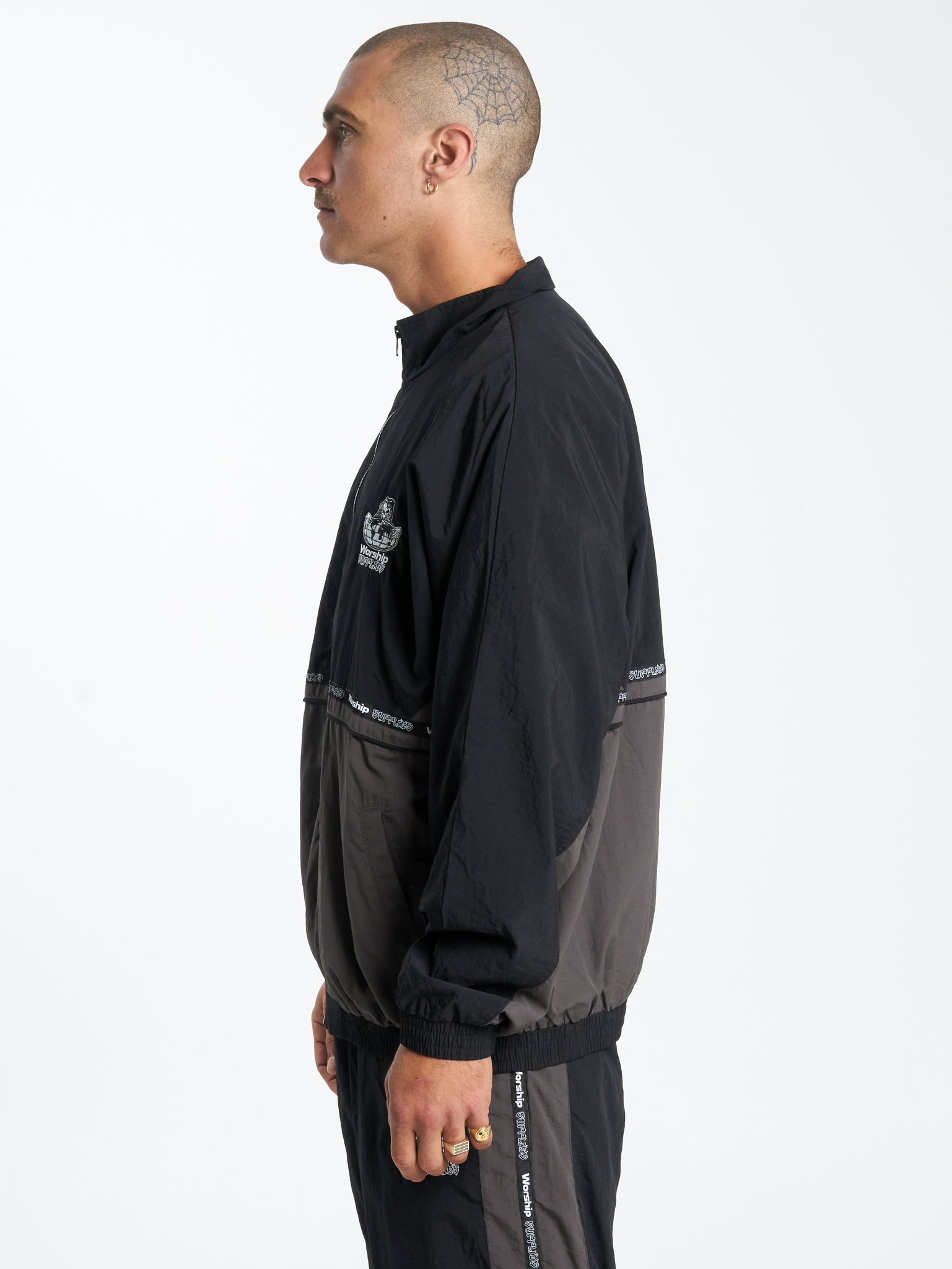 Win Win Nylon Track Jacket - Black