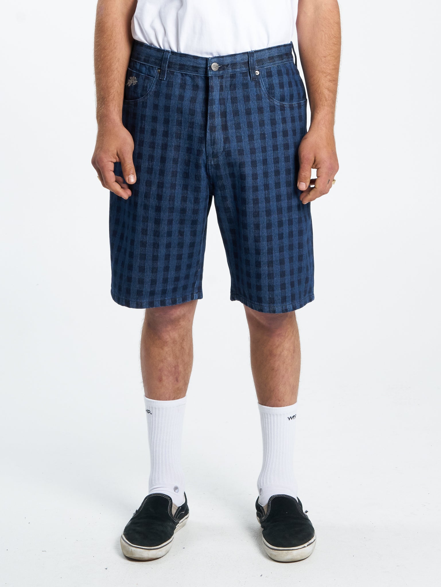 Controlled Burn Big Dawg Jean Short - Dark Indigo Check