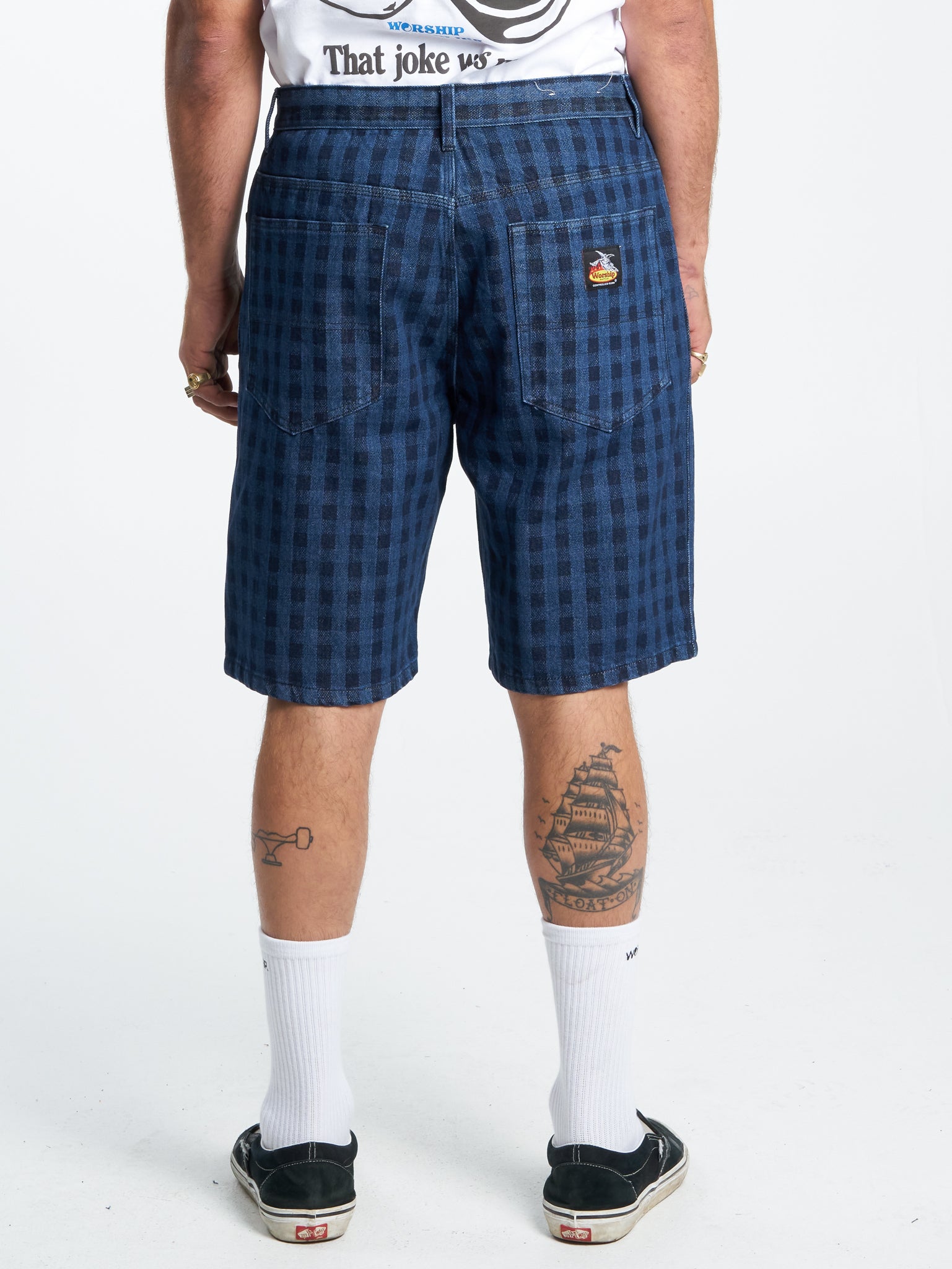 Controlled Burn Big Dawg Jean Short - Dark Indigo Check