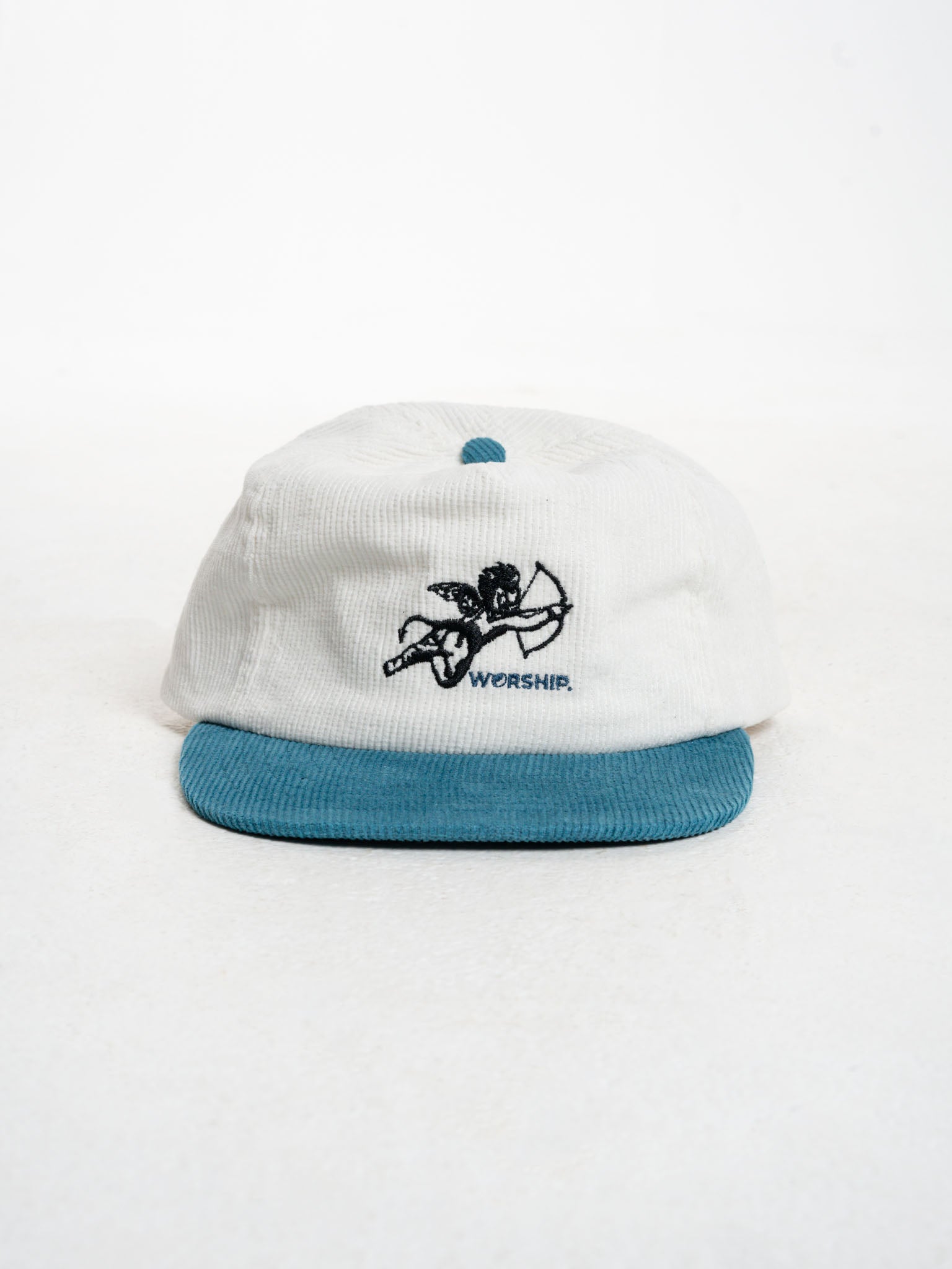 Cherub Cord Hat - Cream - Morroccan Blue