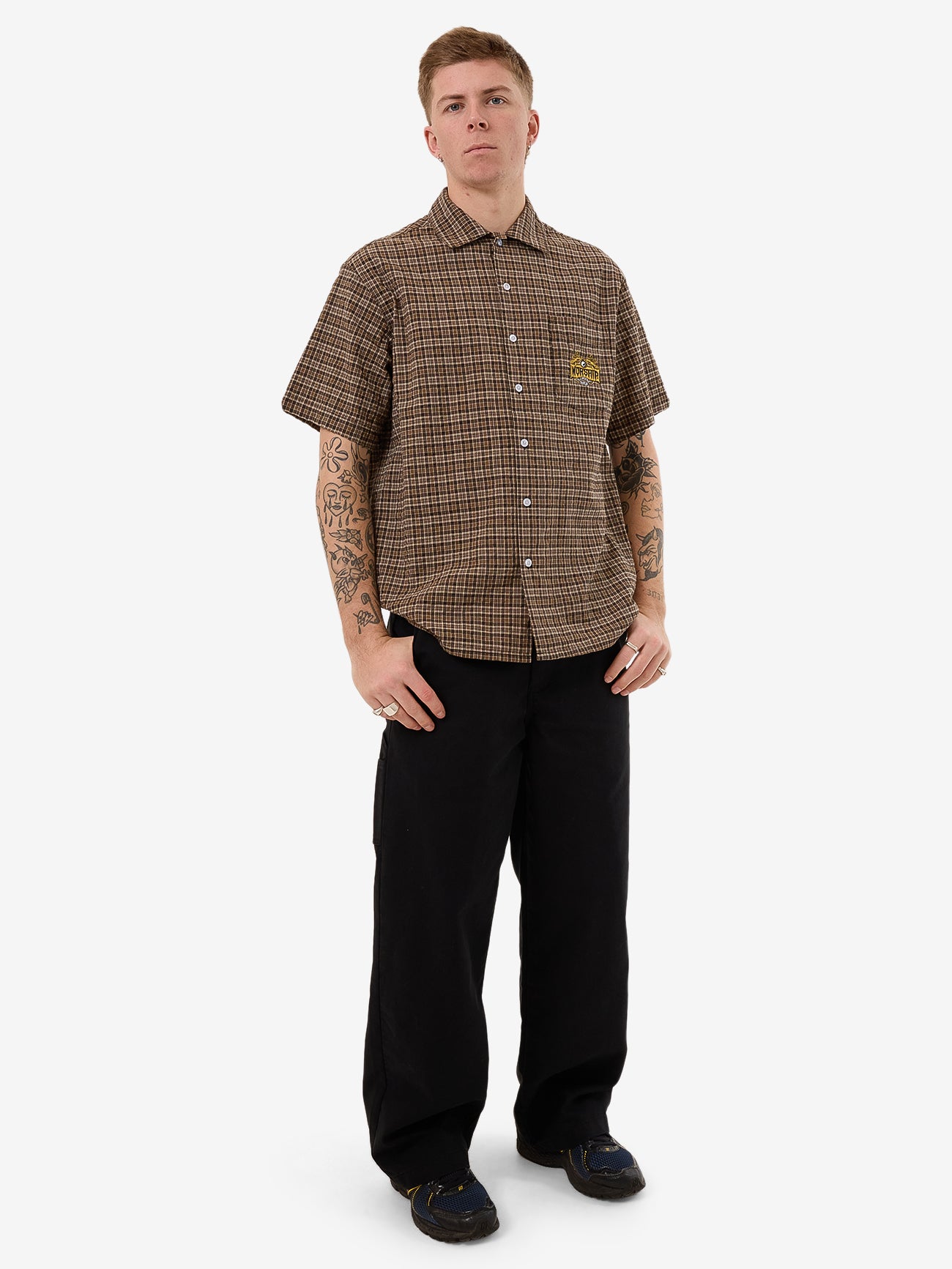 Lavish Short Sleeve Shirt - Brown XS