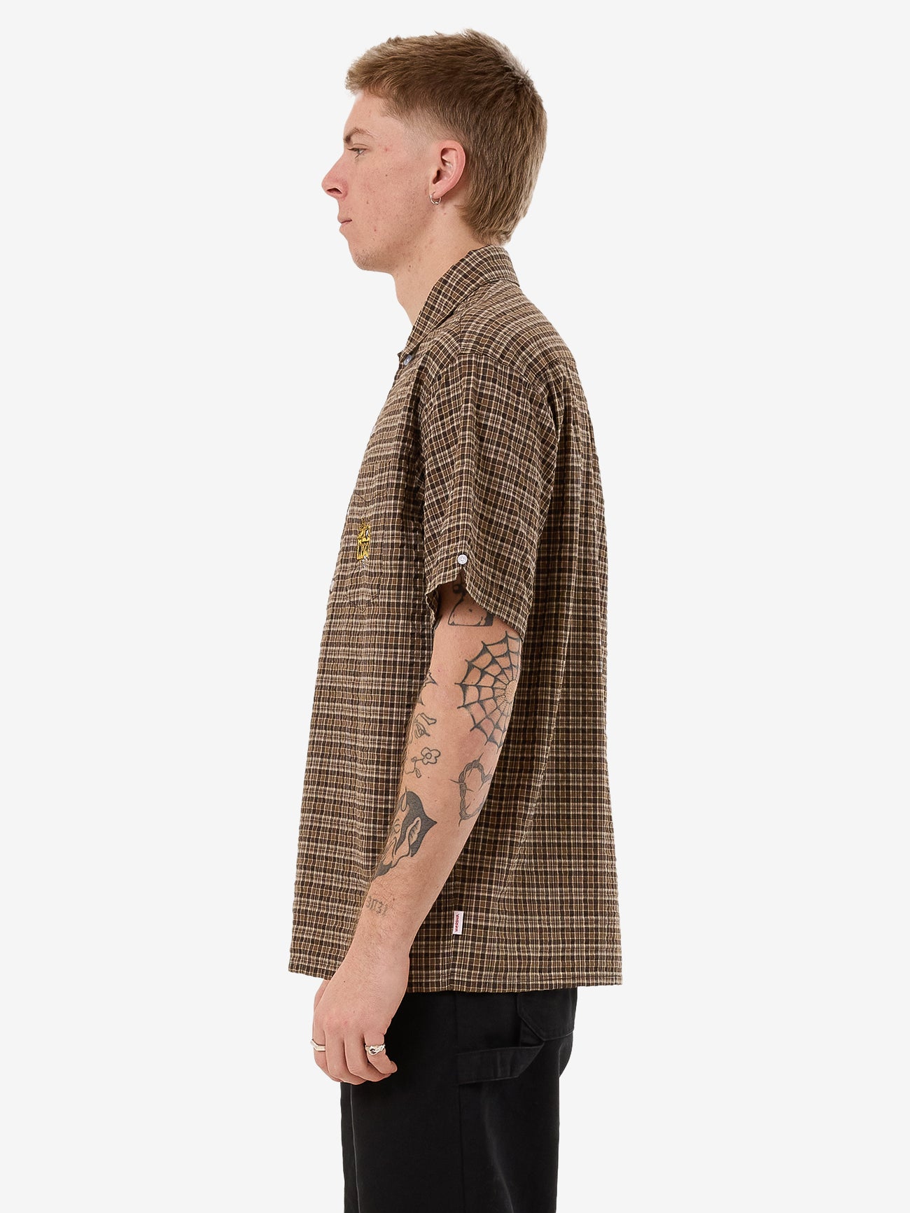 Lavish Short Sleeve Shirt - Brown XS