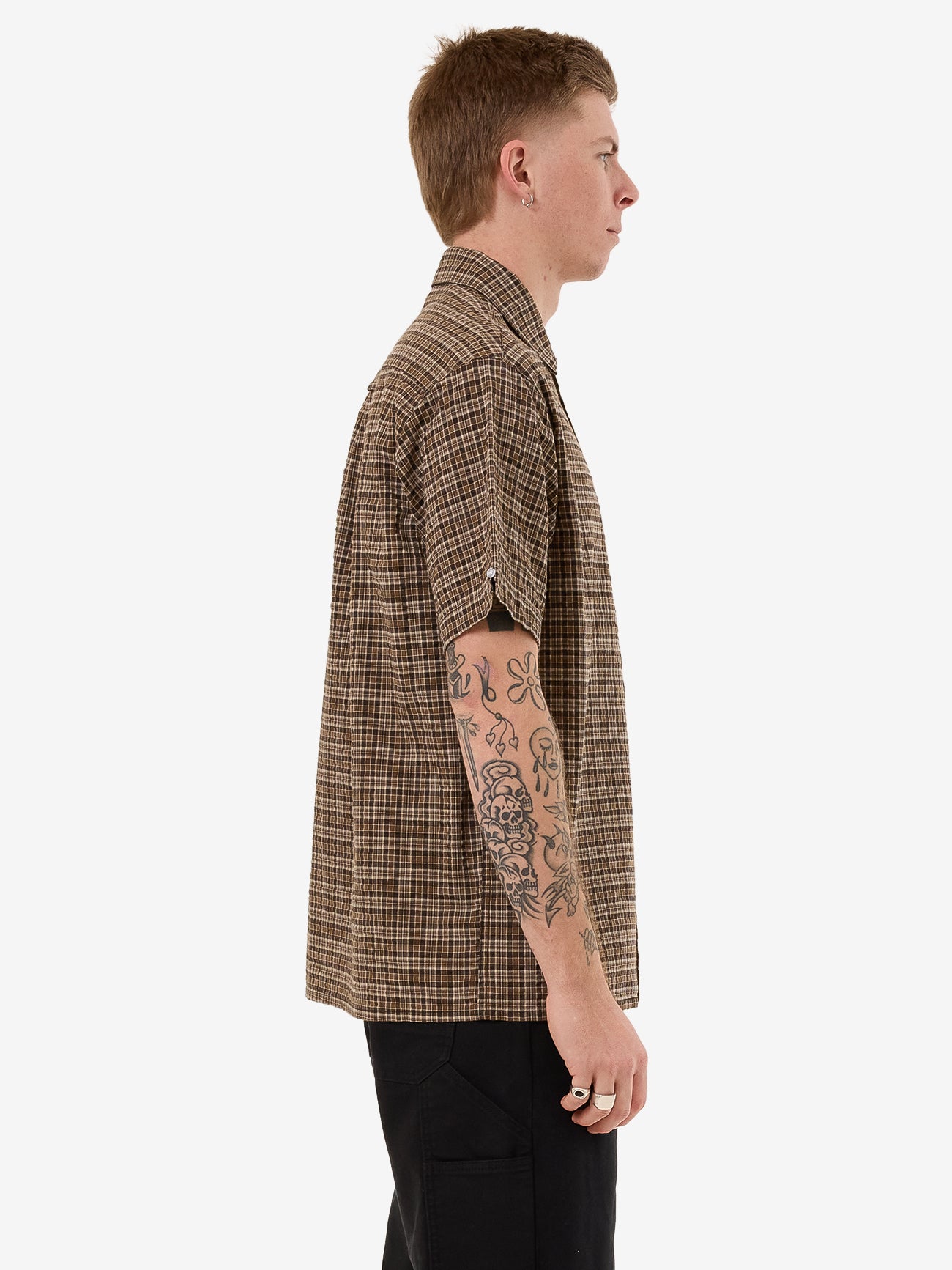 Lavish Short Sleeve Shirt - Brown XS