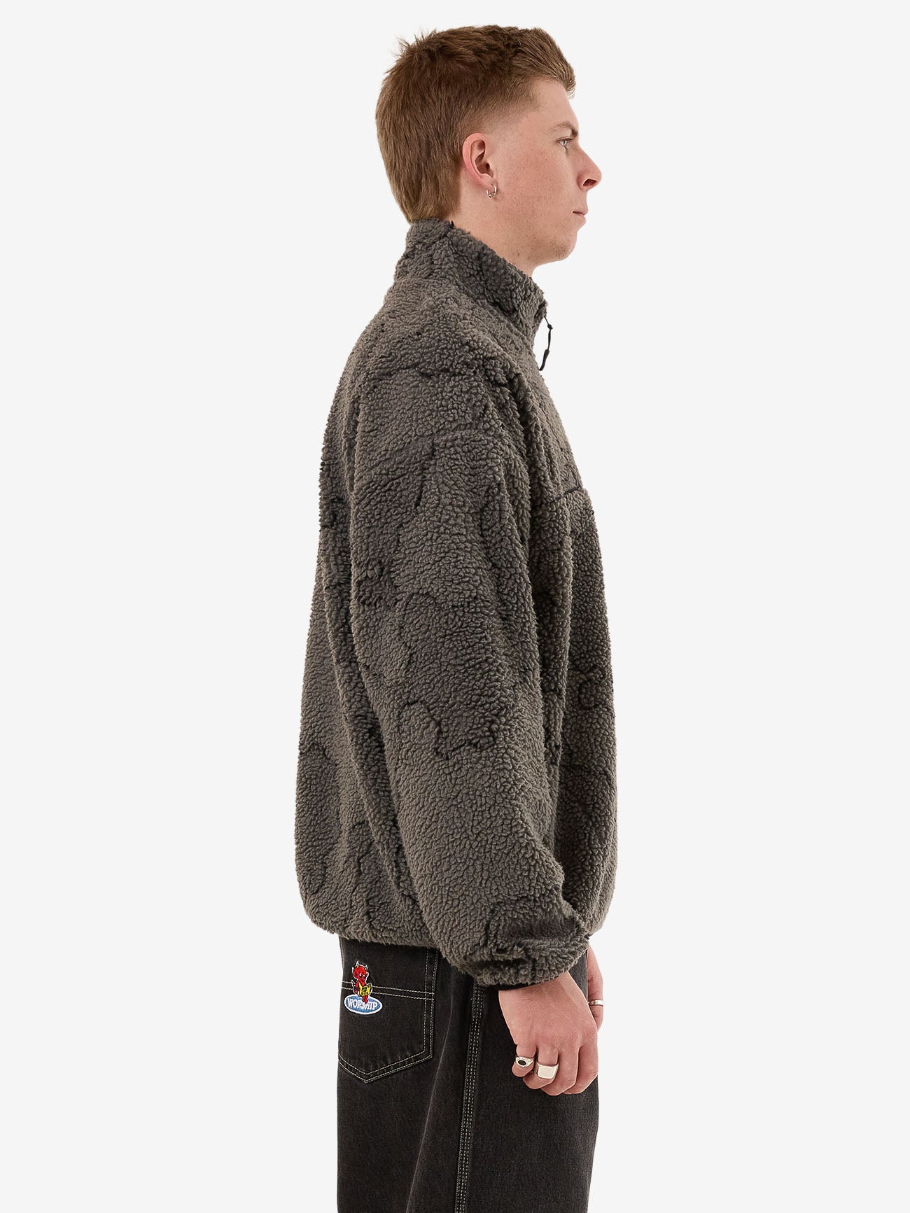 Delirium Quarter Zip Sherpa Fleece - Steel Grey XS